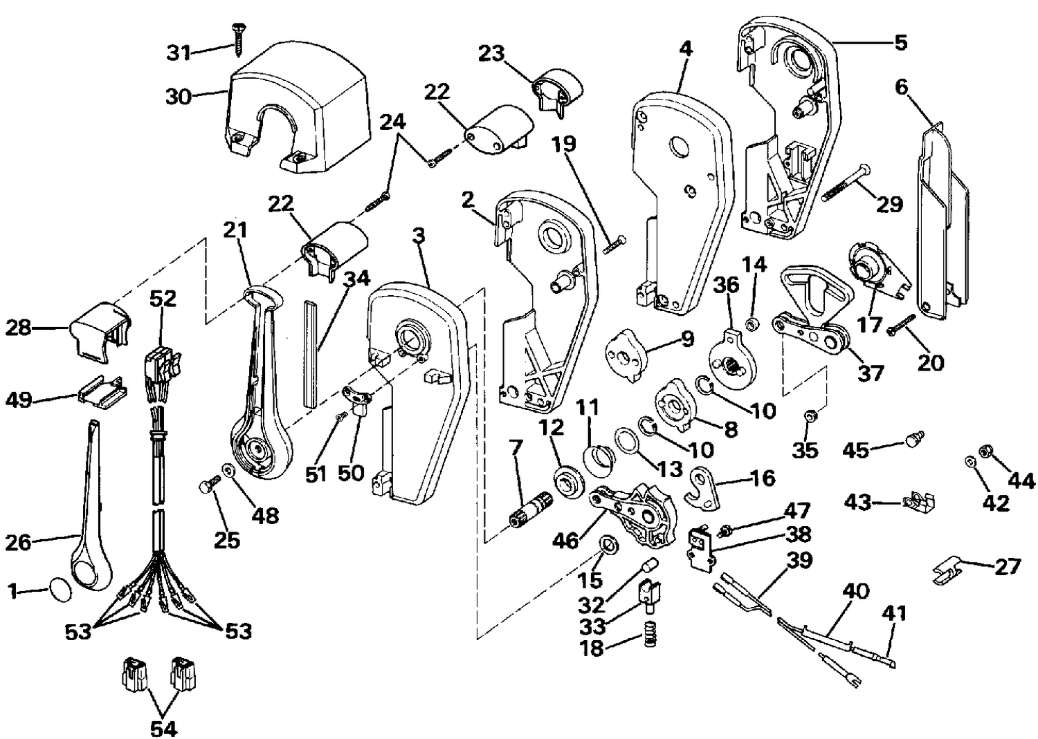 REMOTE CONTROL ASSEMBLY - BINNACLE MOUNT, DUAL LEVER