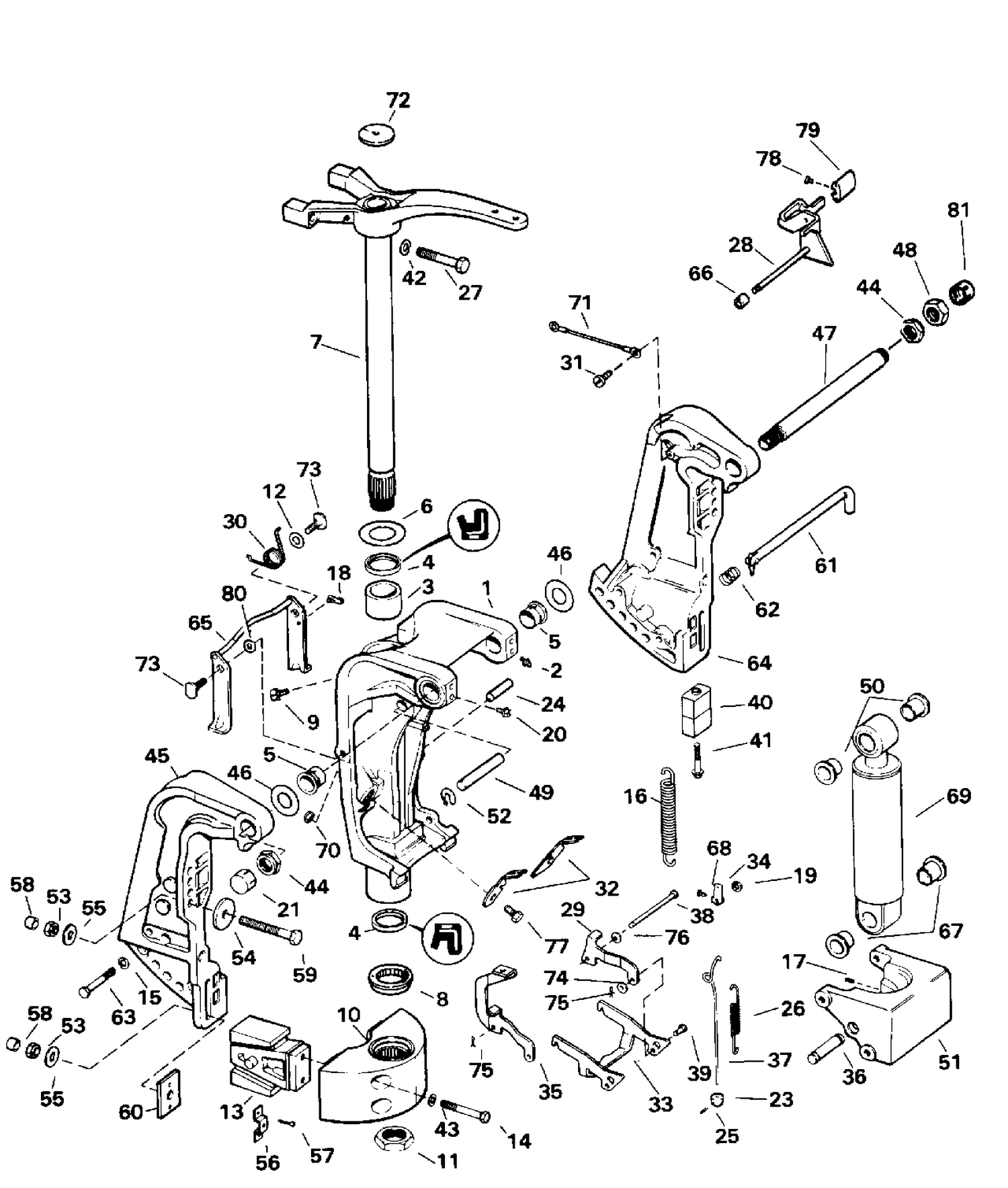 STERN BRACKET - MANUAL TILT MODELS