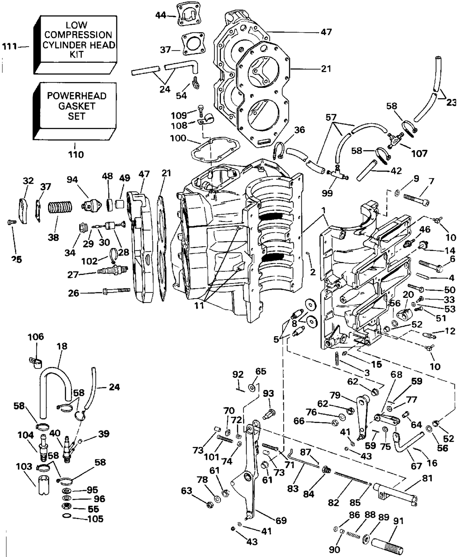 CYLINDER & CRANKCASE - "S" SUFFIX MODELSLS