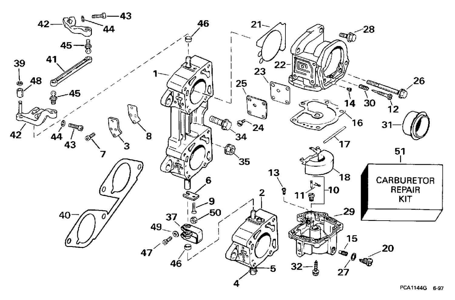 CARBURETOR & LINKAGE -- 200