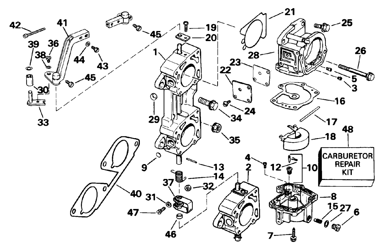 CARBURETOR AND LINKAGE - 200TX - CX ONLY