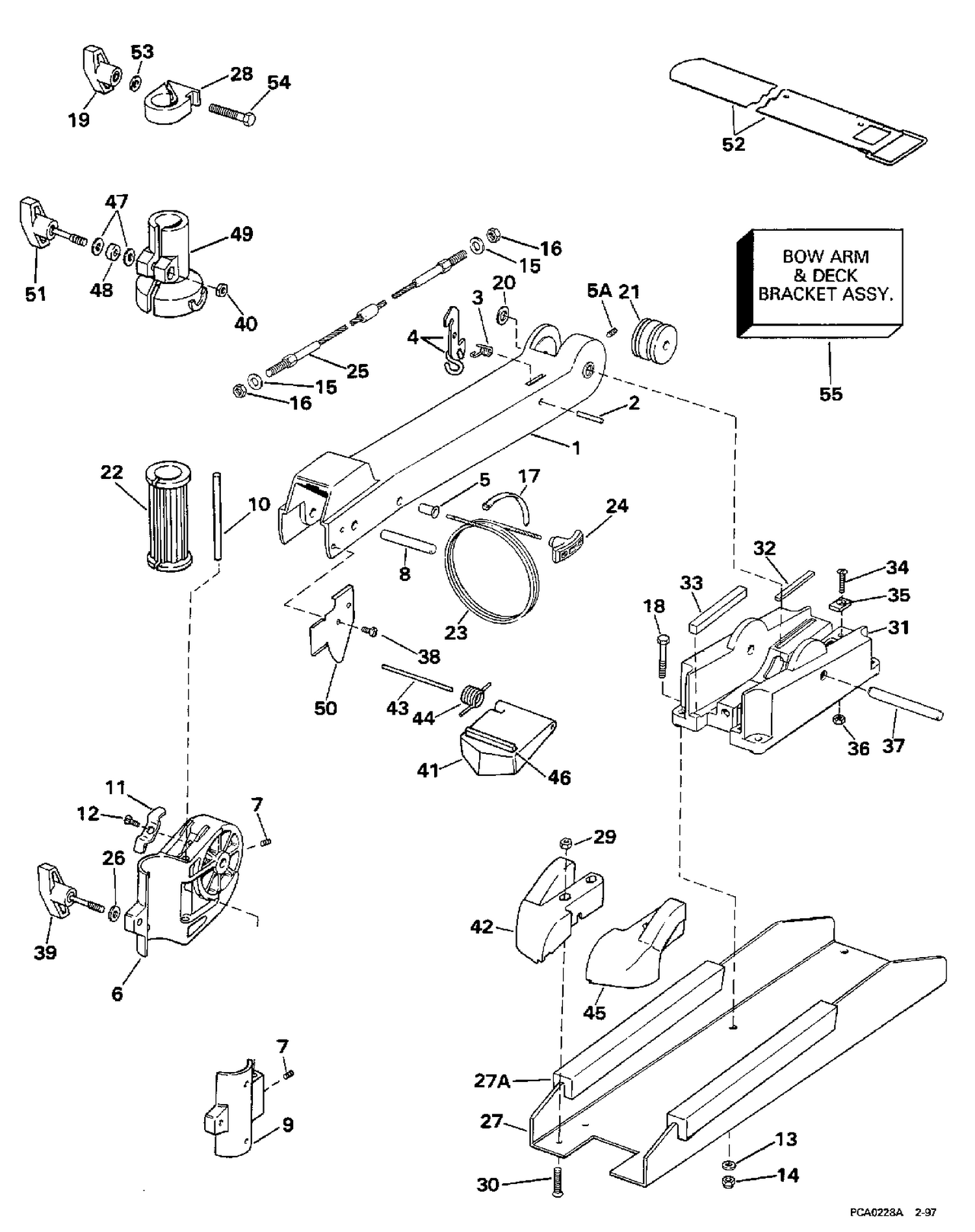 BOW ARM & DECK BRACKET GROUP