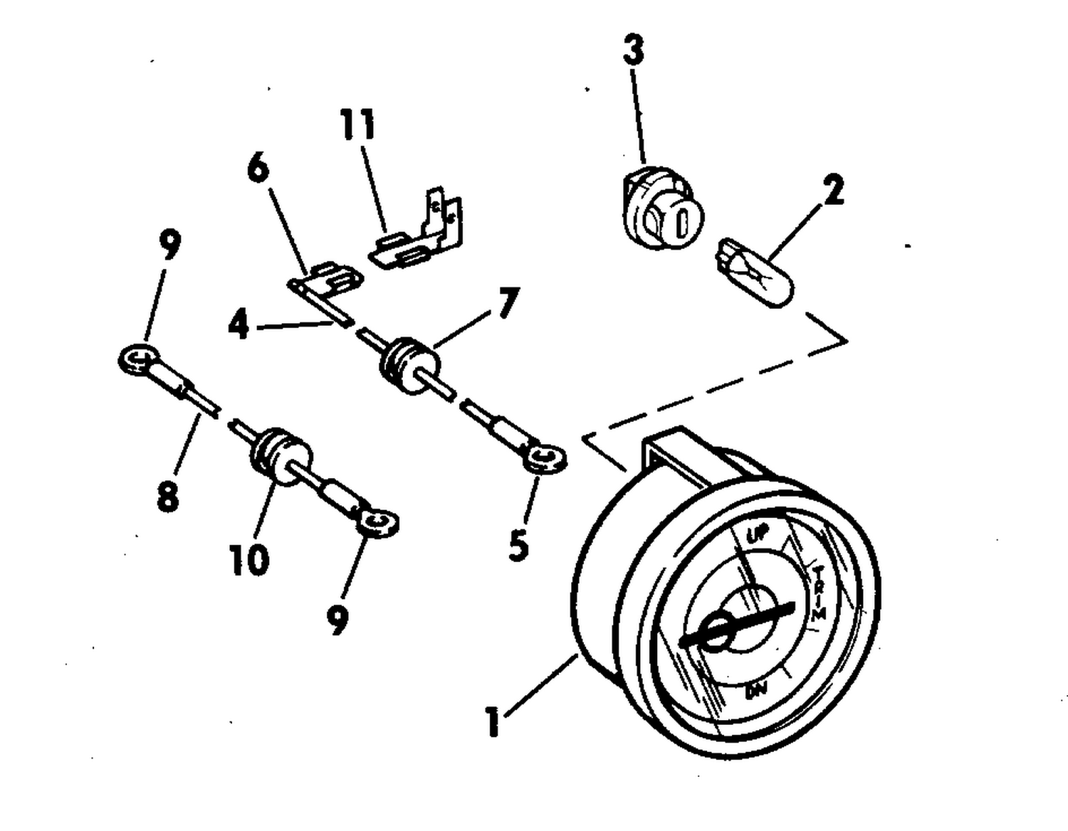 TRIM POSITION INDICATOR GAUGE KIT 55 - 140 HP