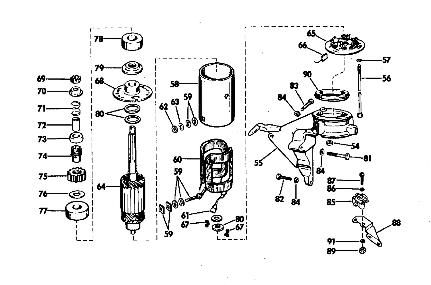 ELECTRIC STARTING KIT-25 HP STARTER MOTOR & BRACKET