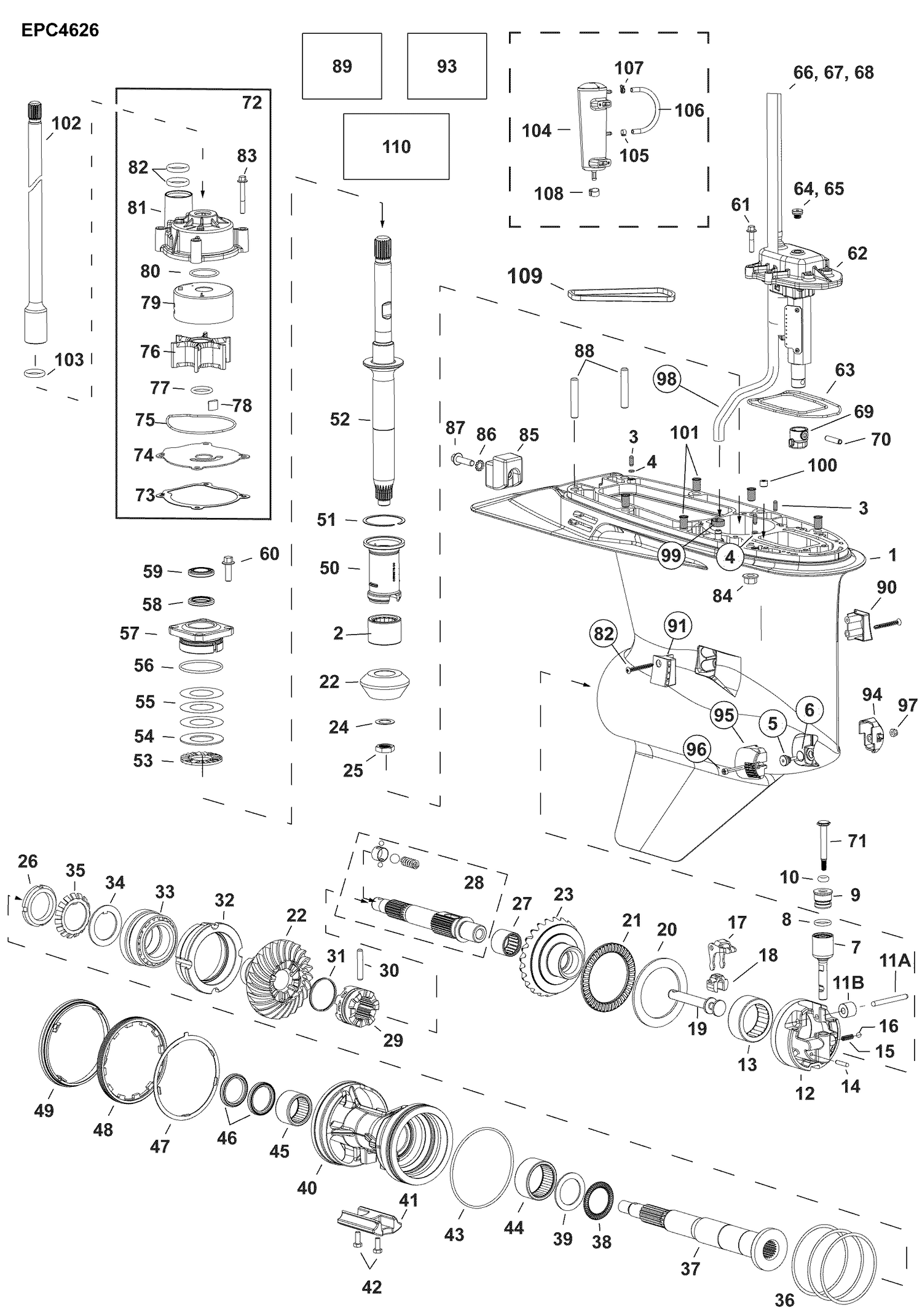 07-1_GEARCASE, SLX-Type, Counter Rotation