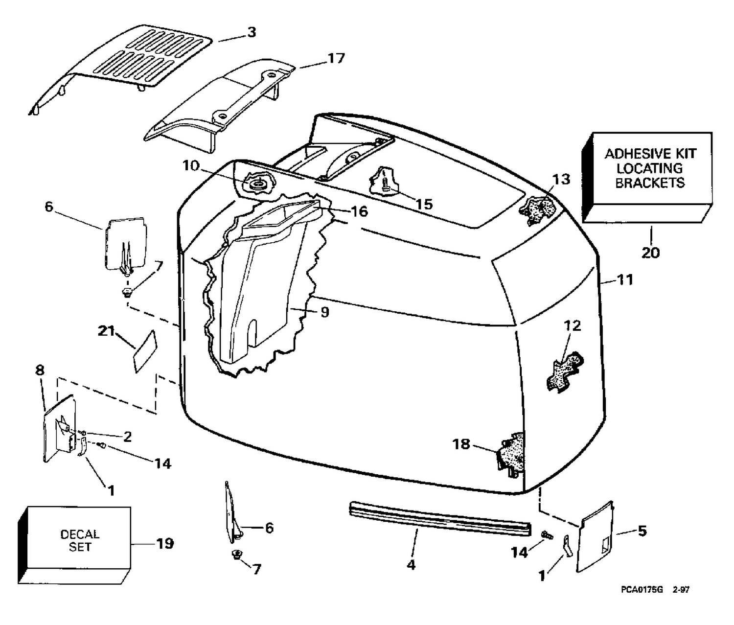 ENGINE COVER - EVINRUDE - 200TX, 200CX, 225