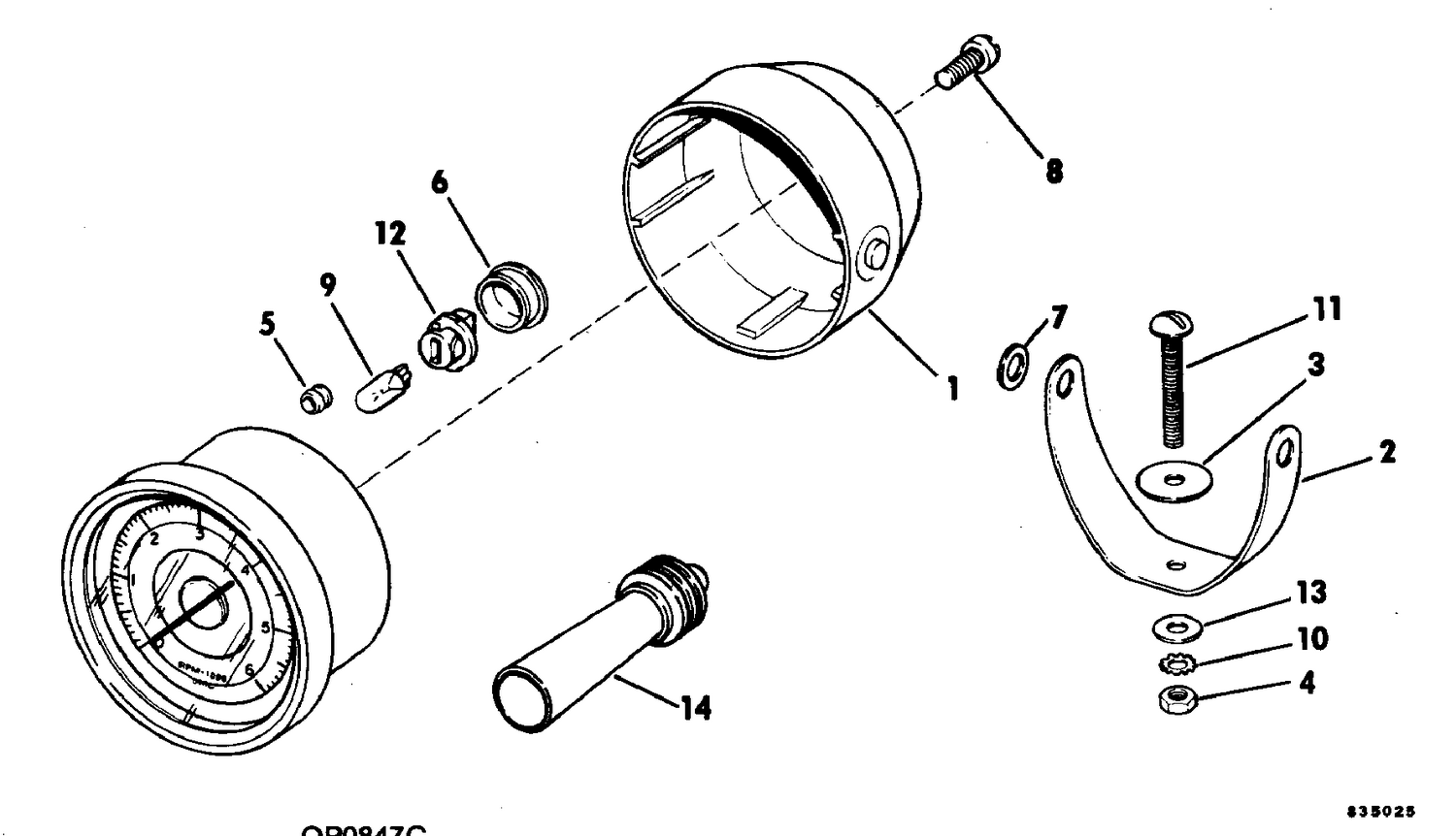 TACHOMETER KIT - POD MOUNT 9.9 THRU 35