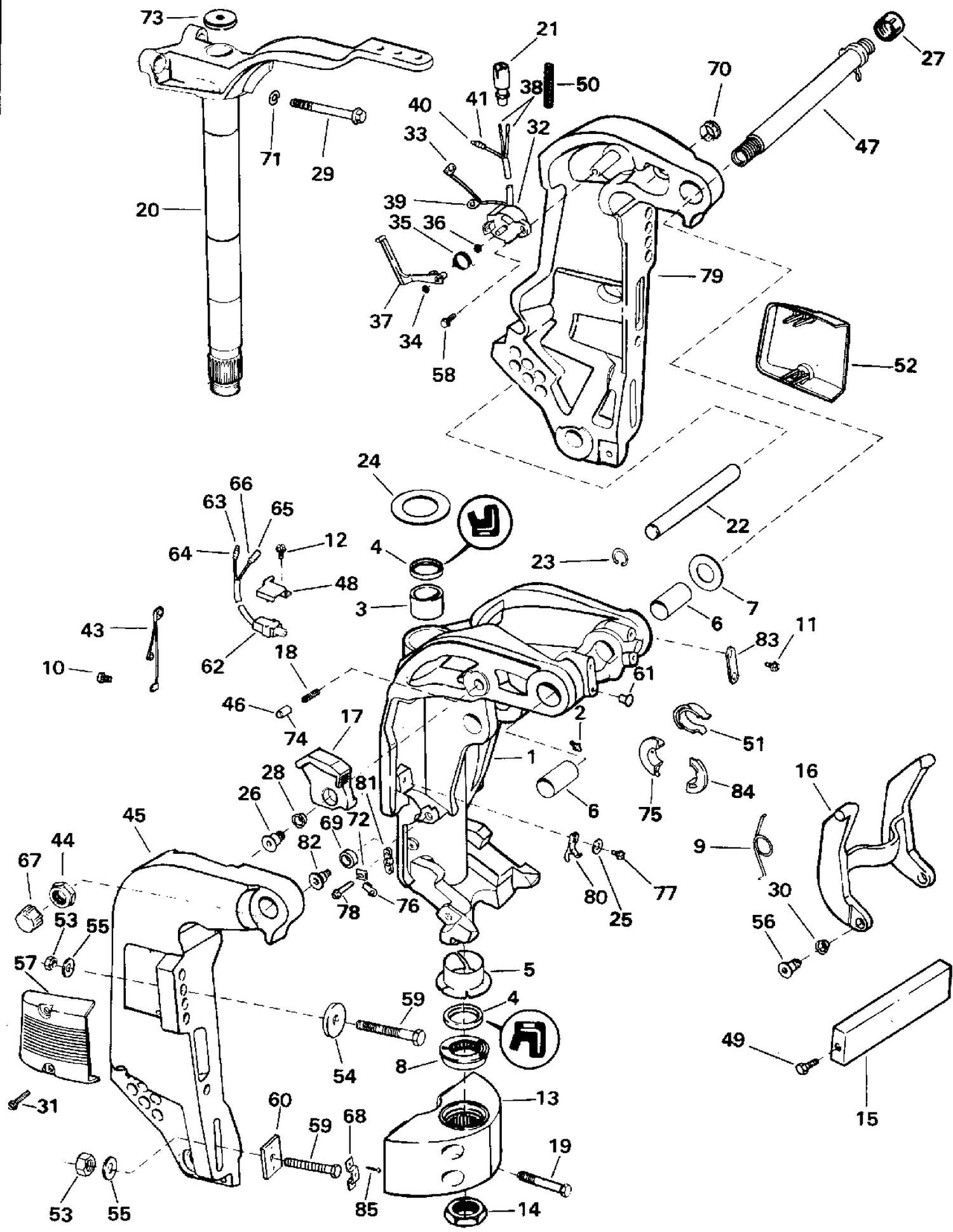 STERN BRACKET - POWER TRIM/TILT
