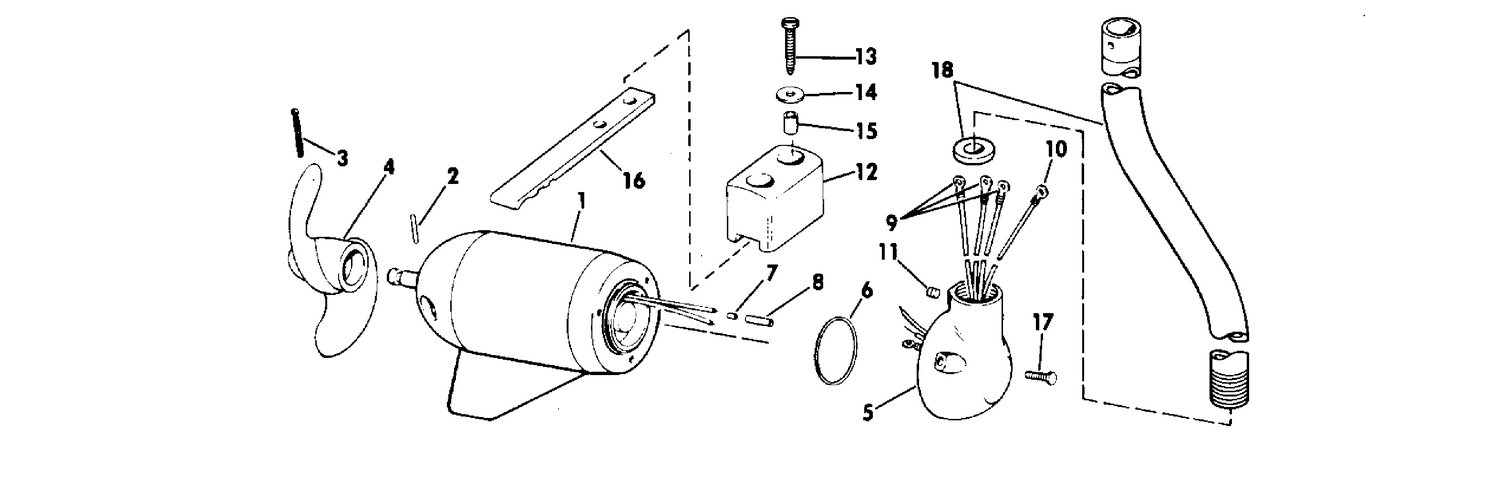 MOTOR AND ADAPTER GROUP/24 VOLT BOW MOUNT