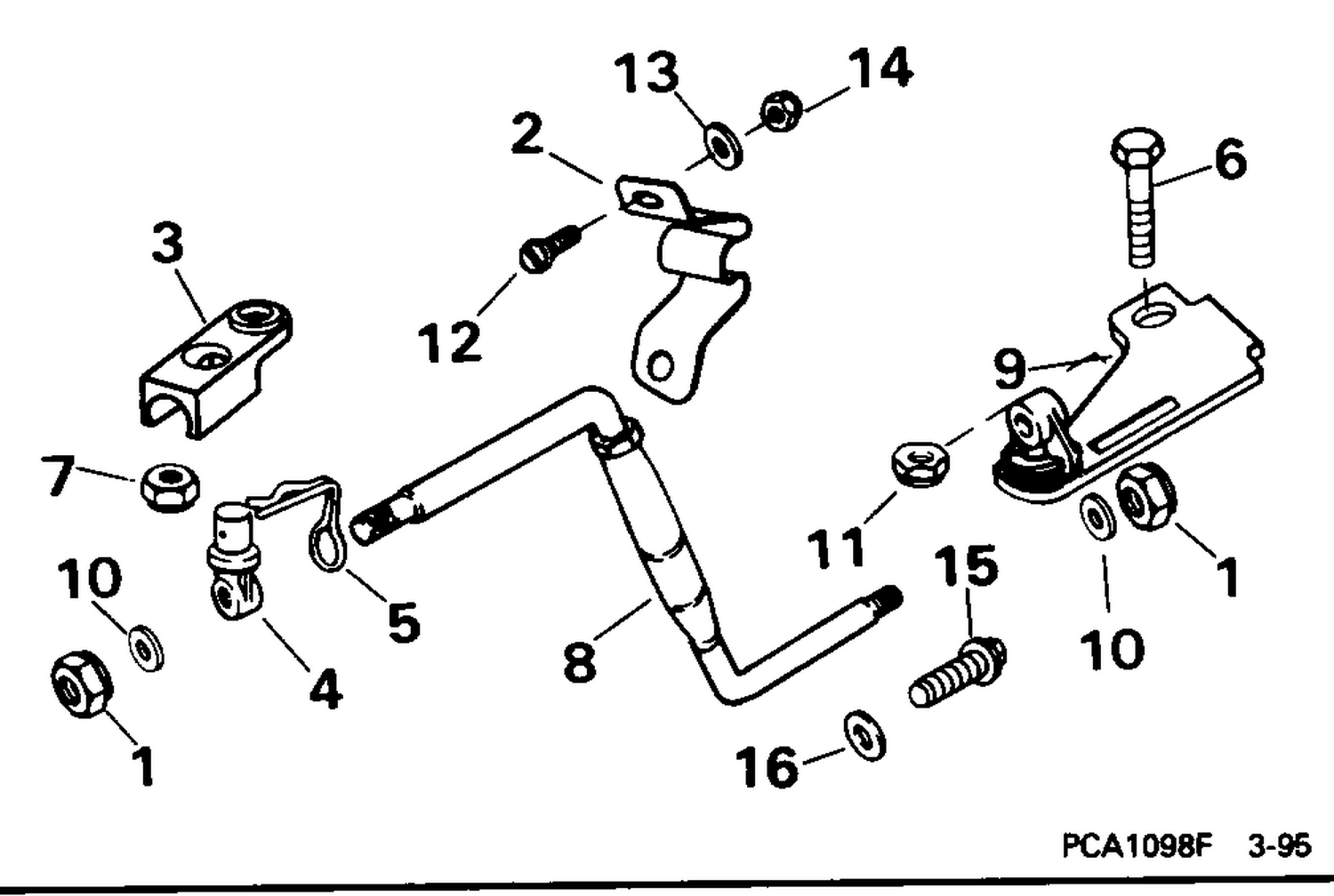 STEERING BAR KIT, AUXILIARY MOTOR - 9.9, 15