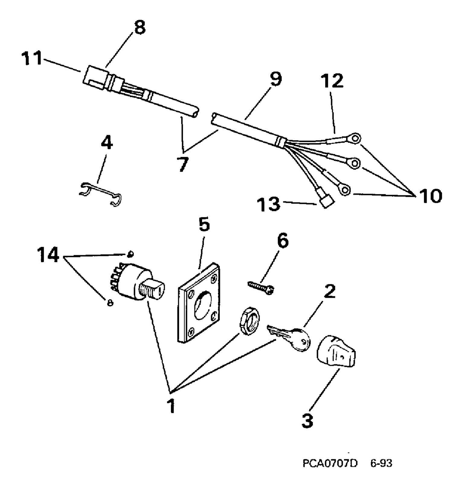 IGNITION SWITCH & CABLE -- 9.9