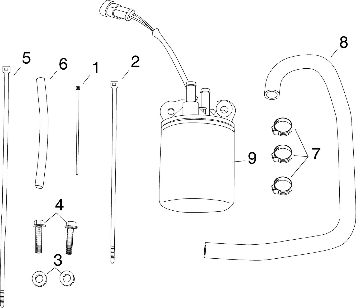 FUEL FILTER/WATER SEPARATOR KIT - 60° V (E-TEC)
