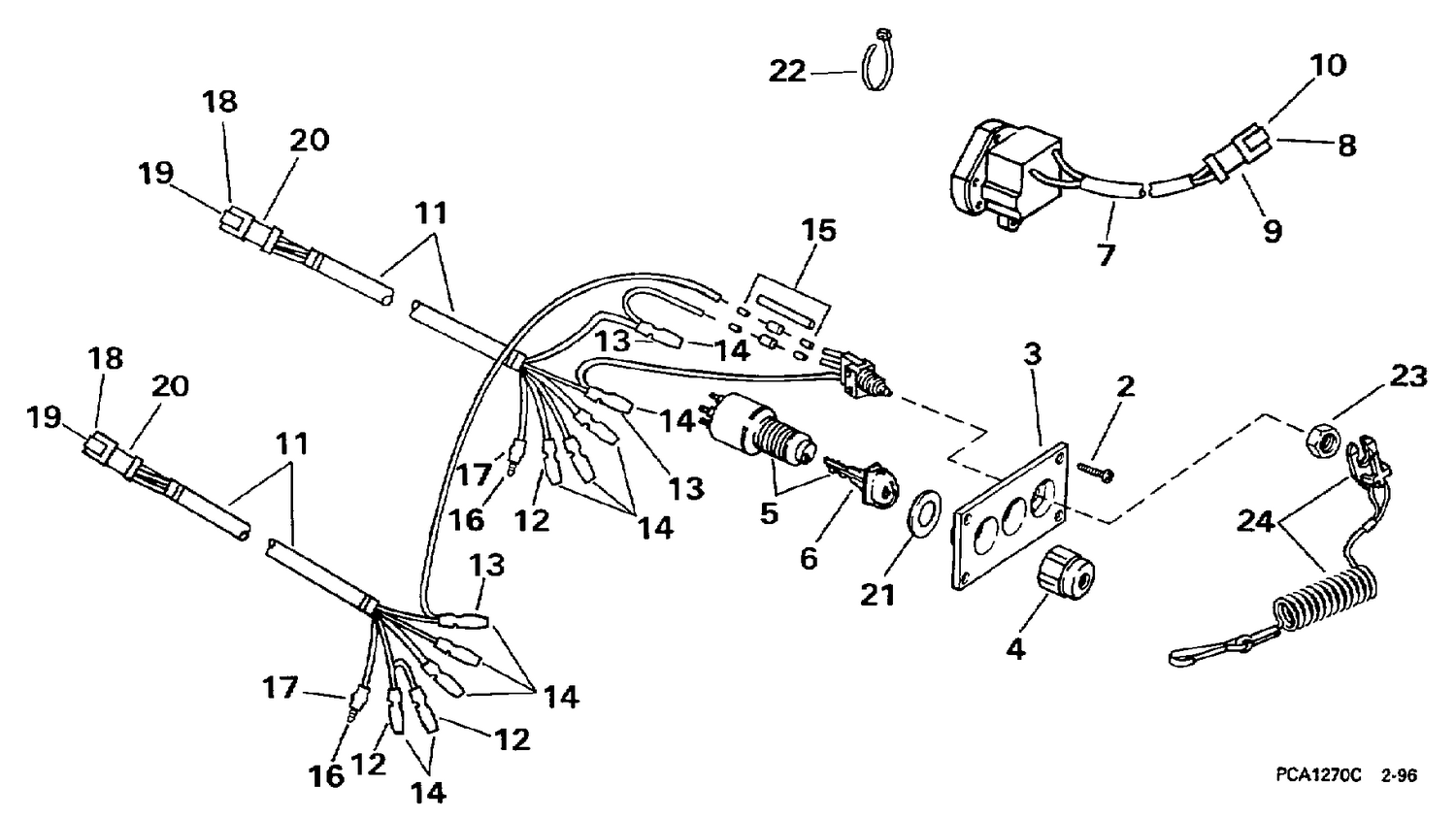 IGNITION SWITCH & STOP SWITCH - DUAL ENGINE