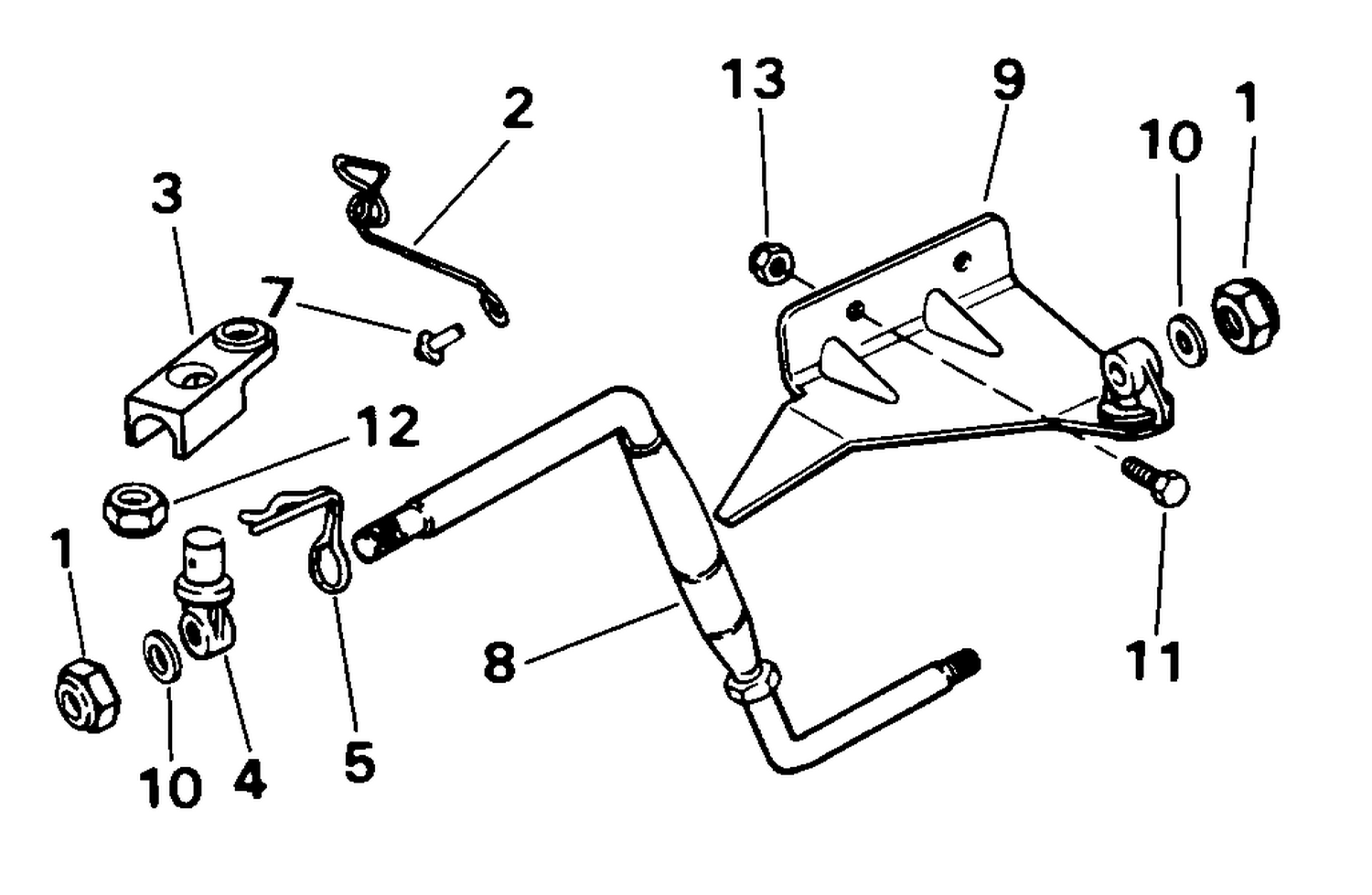 STEERING BAR KIT, AUXILIARY MOTOR - 4D