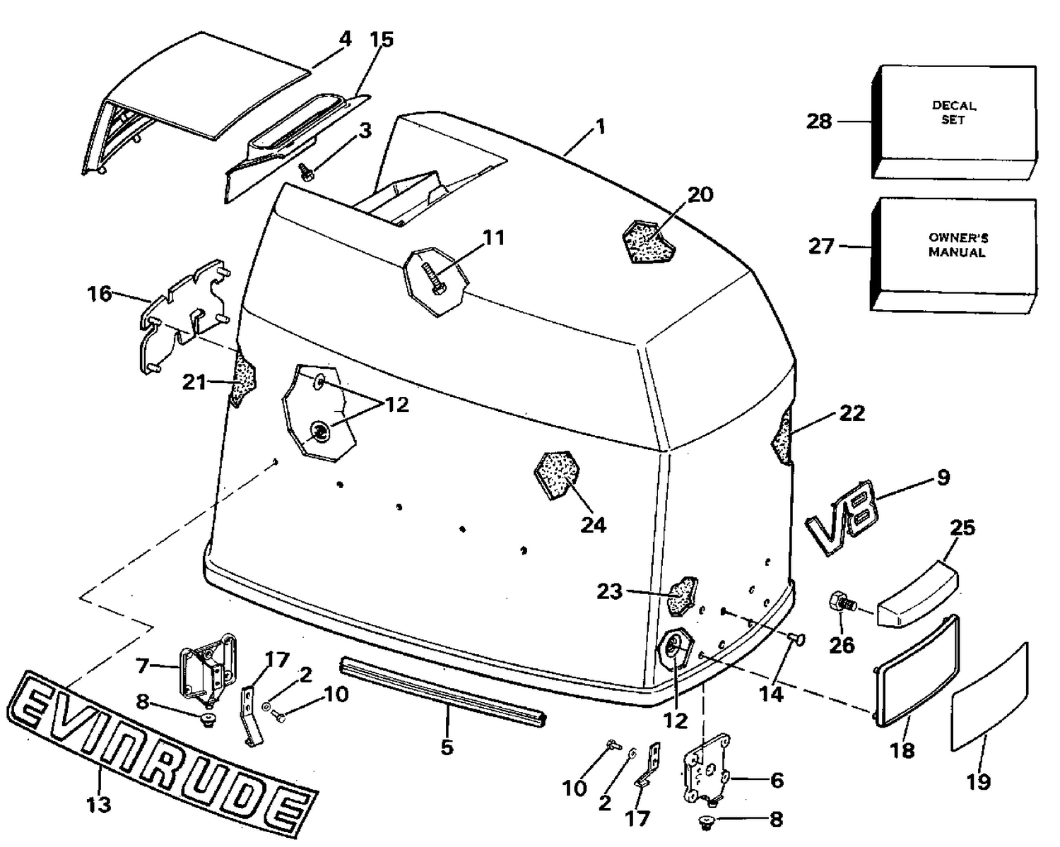 ENGINE COVER - EVINRUDE 275 MODELS