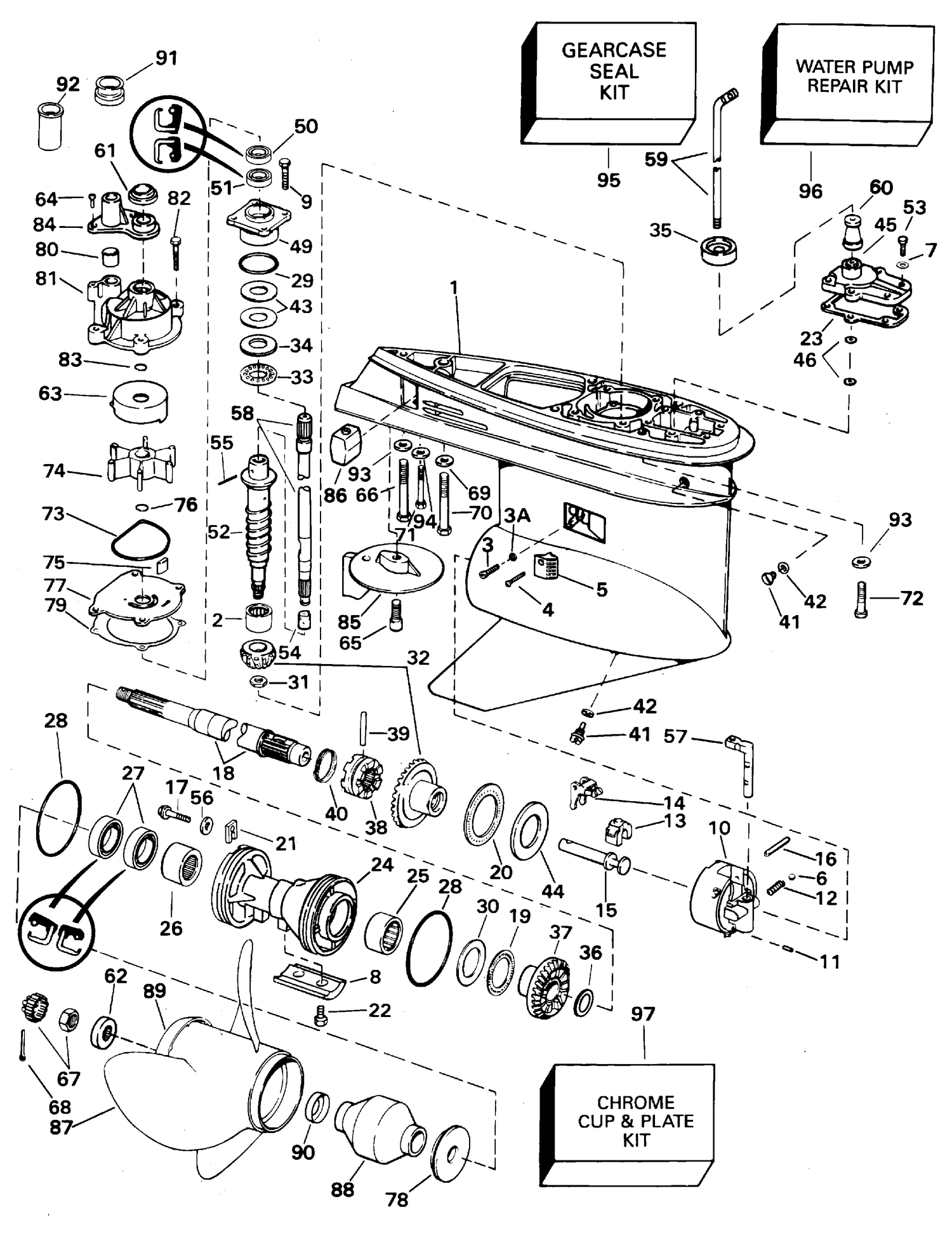 GEARCASE - 90 - 115 VX MODELS