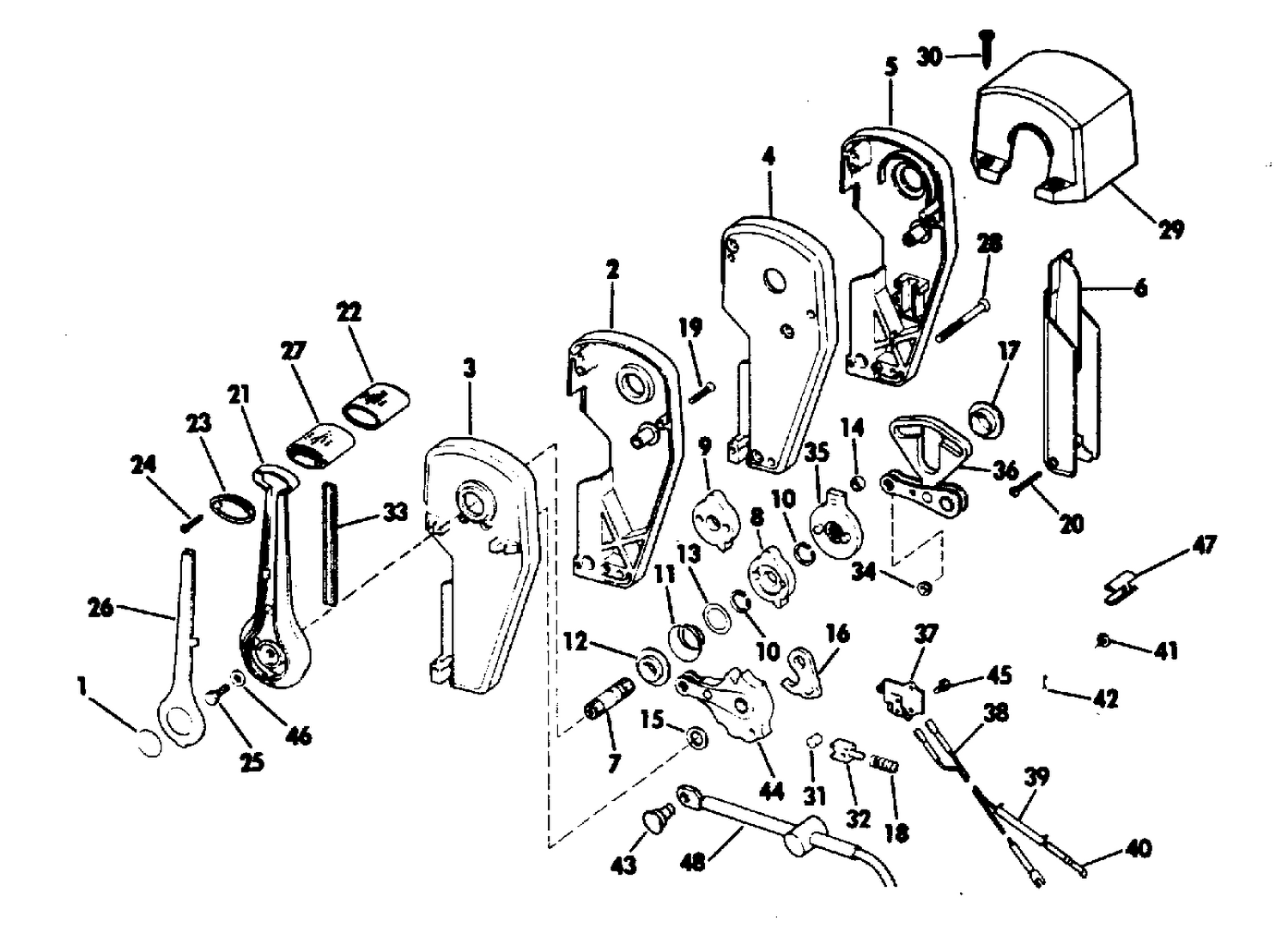 REMOTE CONTROL ASSEMBLY-BINNACLE MOUNT DUAL LEVER