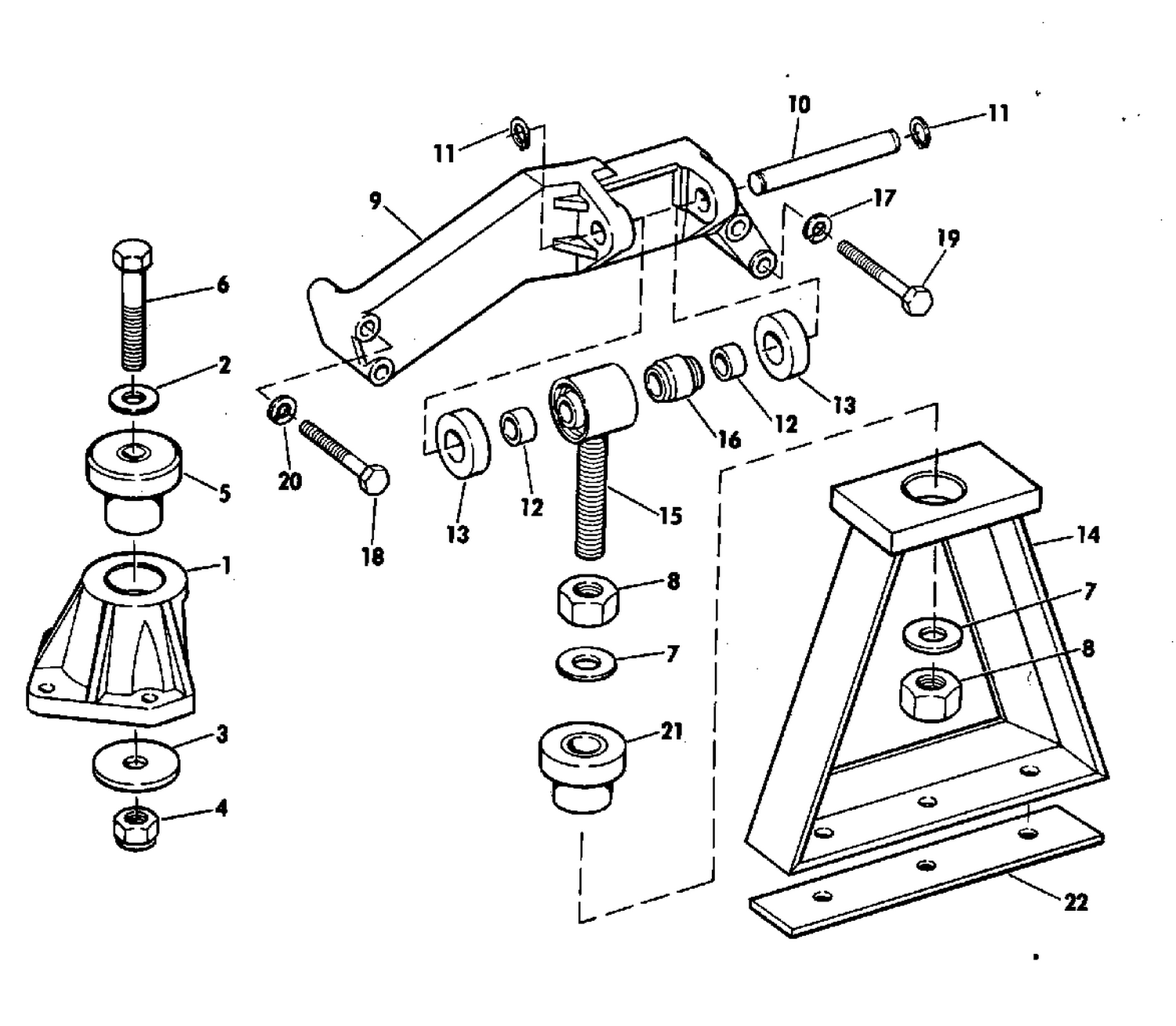 ENGINE MOUNT 120,140 W/MANUAL-TRIM MODELS 990215FF,990217FF