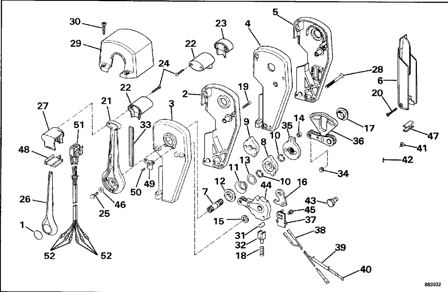REMOTE CONTROL ASSEMBLY - BINNACLE MOUNT, DUAL LEVER