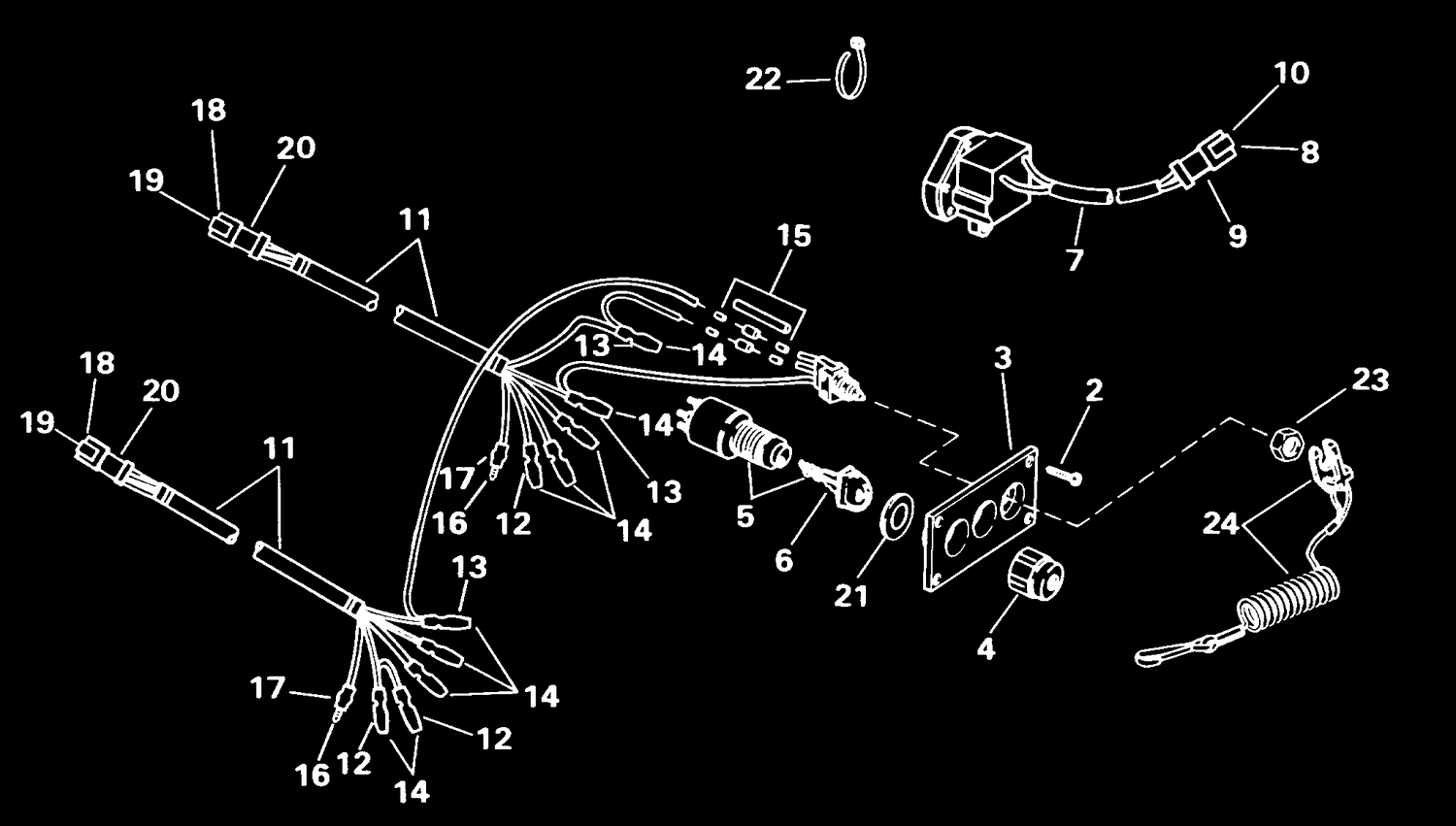 IGNITION SWITCH & STOP SWITCH -- DUAL ENGINE