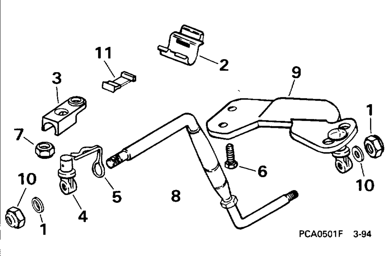 STEERING BAR KIT, AUXILIARY MOTOR - 5, 6, 8