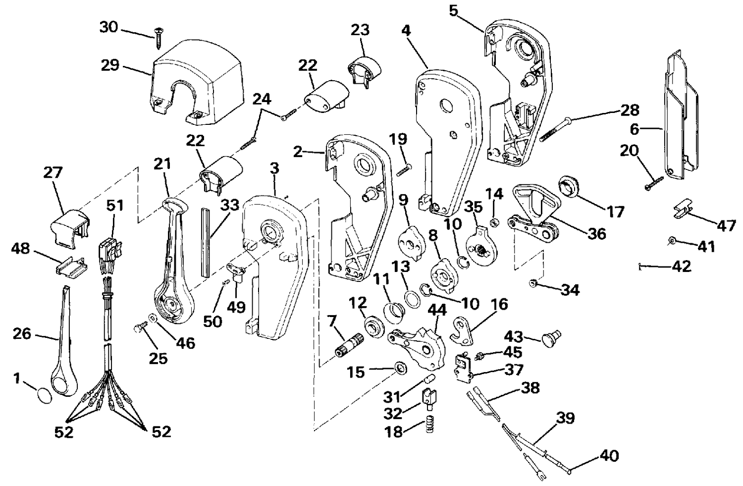 REMOTE CONTROL ASSEMBLY - BINNACLE MOUNT, DUAL LEVER