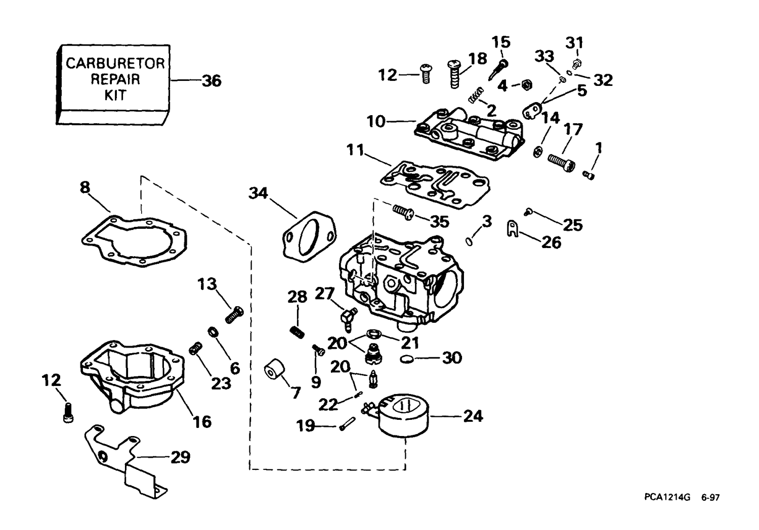 CARBURETOR -- 25 HP