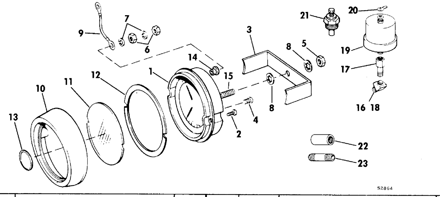 OIL PRESSURE-WATER TEMP GAUGE KIT-SUN SHIELDED