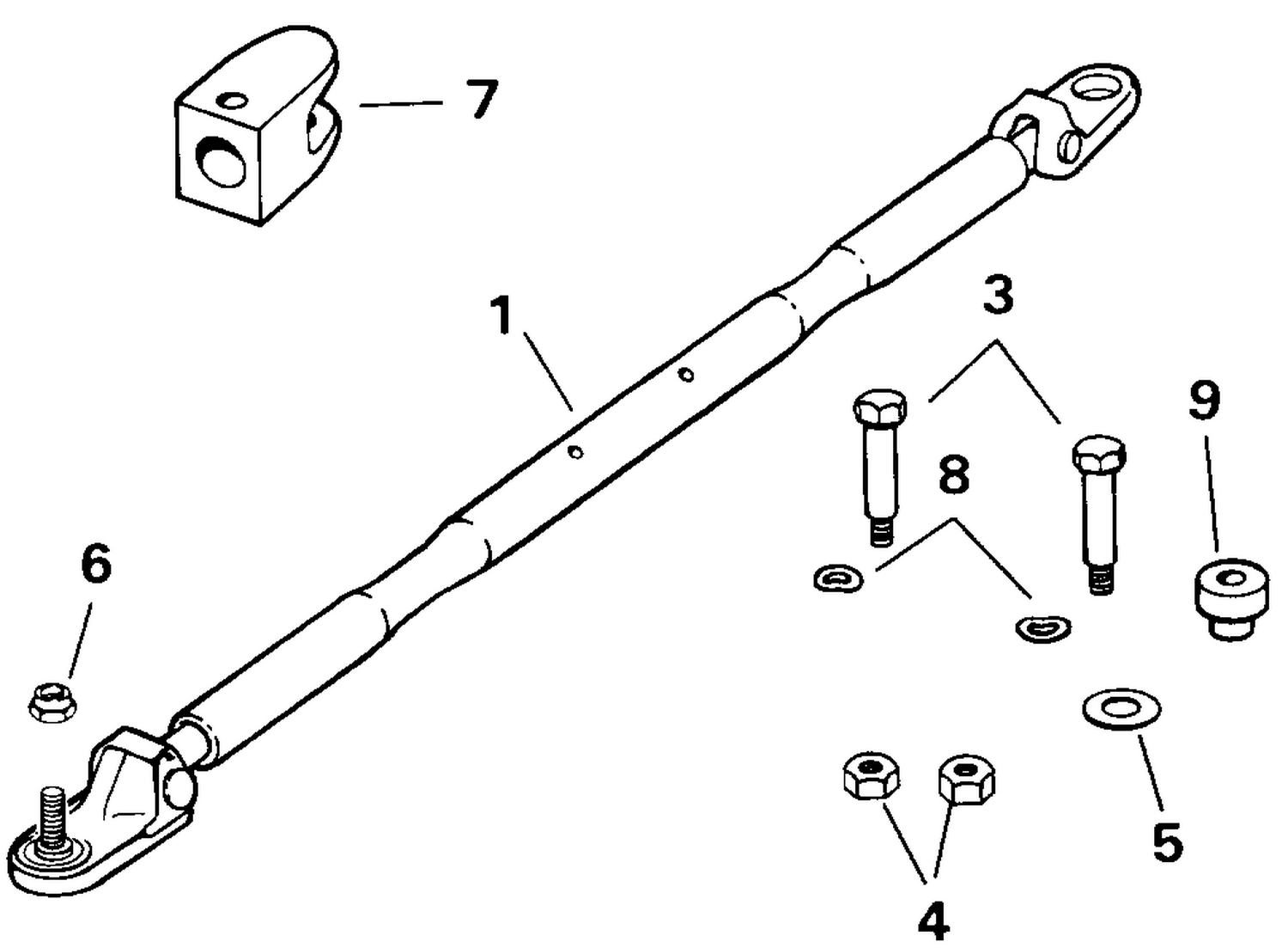 ADJUST. TIE BAR - V-6 DUAL ENG. POWER STRNG TO CNT RTN MDL