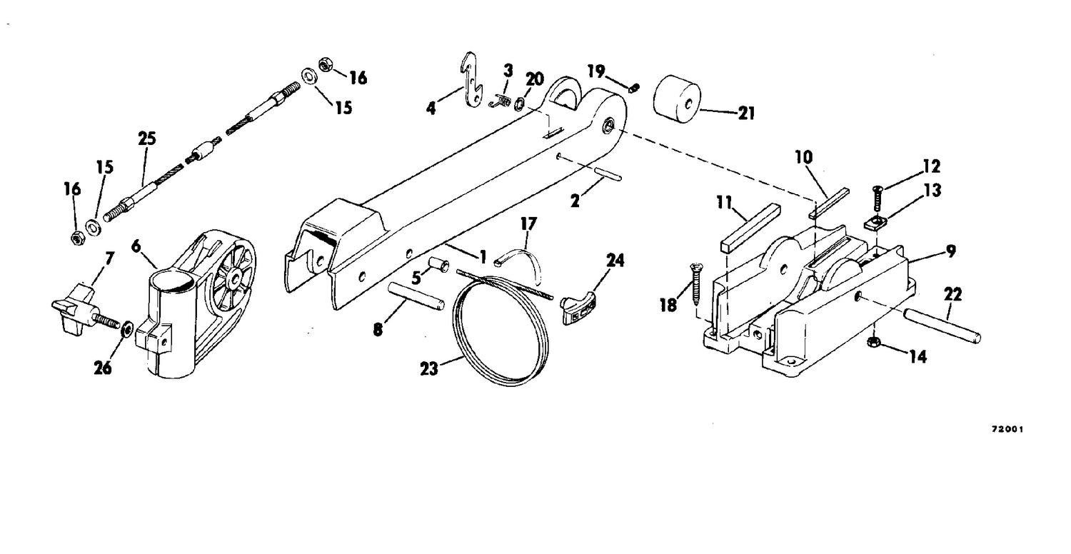 BOW ARM AND DECK BRACKET GROUP BOW MOUNT MODELS