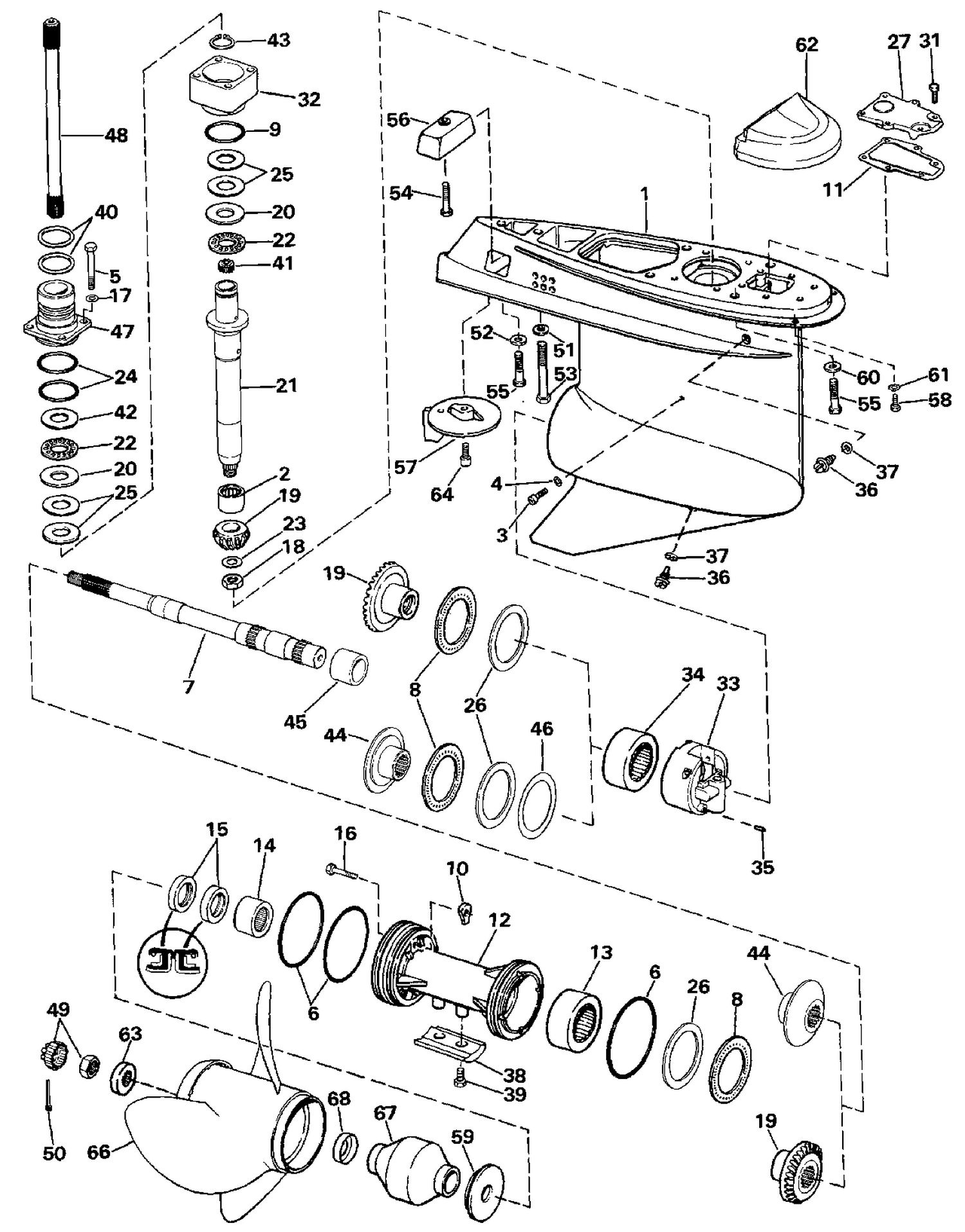 LOWER GEARCASE - 370 MODEL