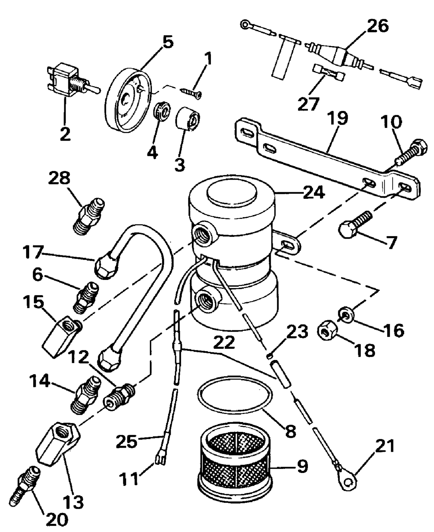 ELECTRIC PRIMER PUMP ASSY. V-4, V-6, V-8 & SEA DRIVE