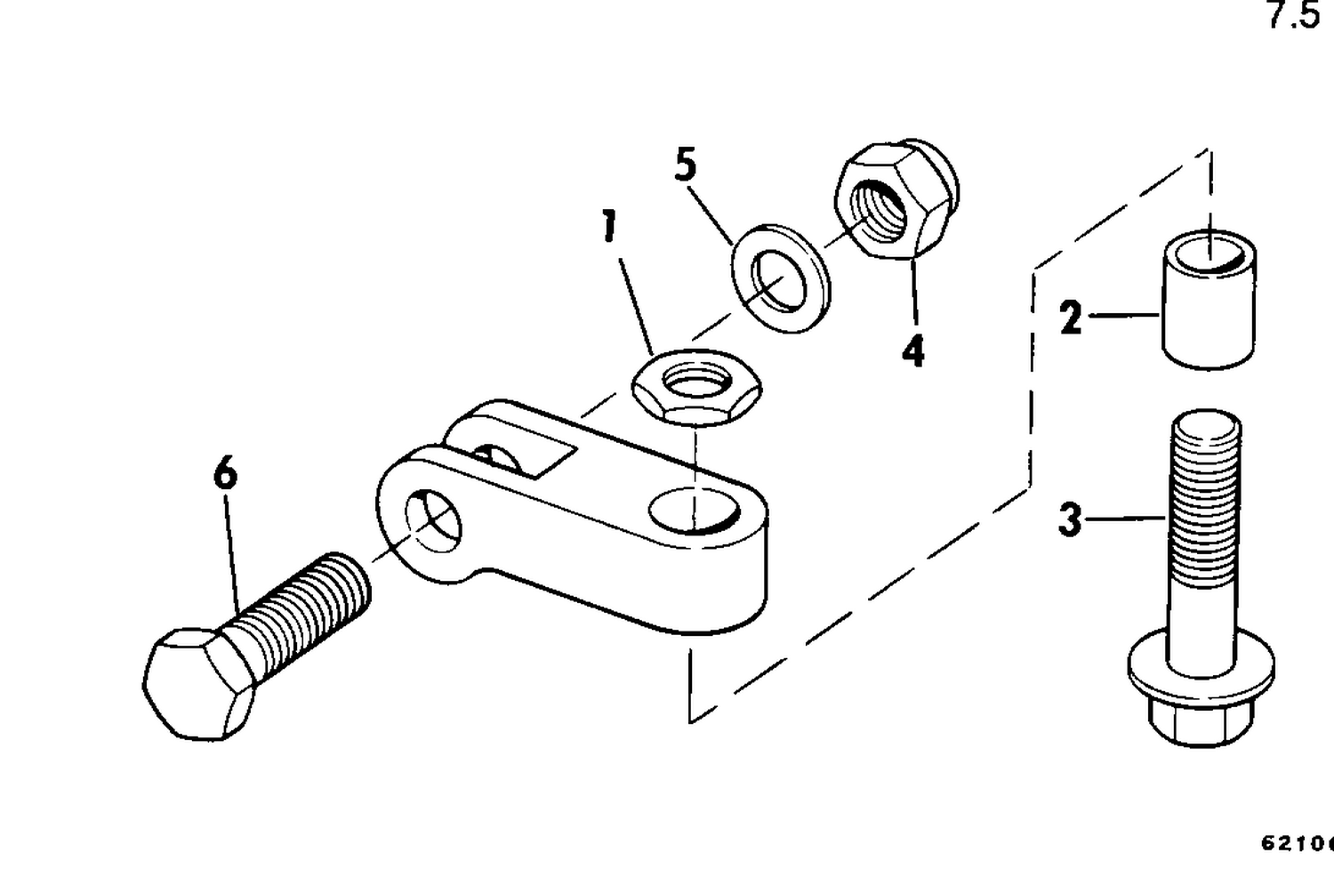 STEERING BOLT AND CLEVIS ASSEMBLY KIT 7.5 THRU 235