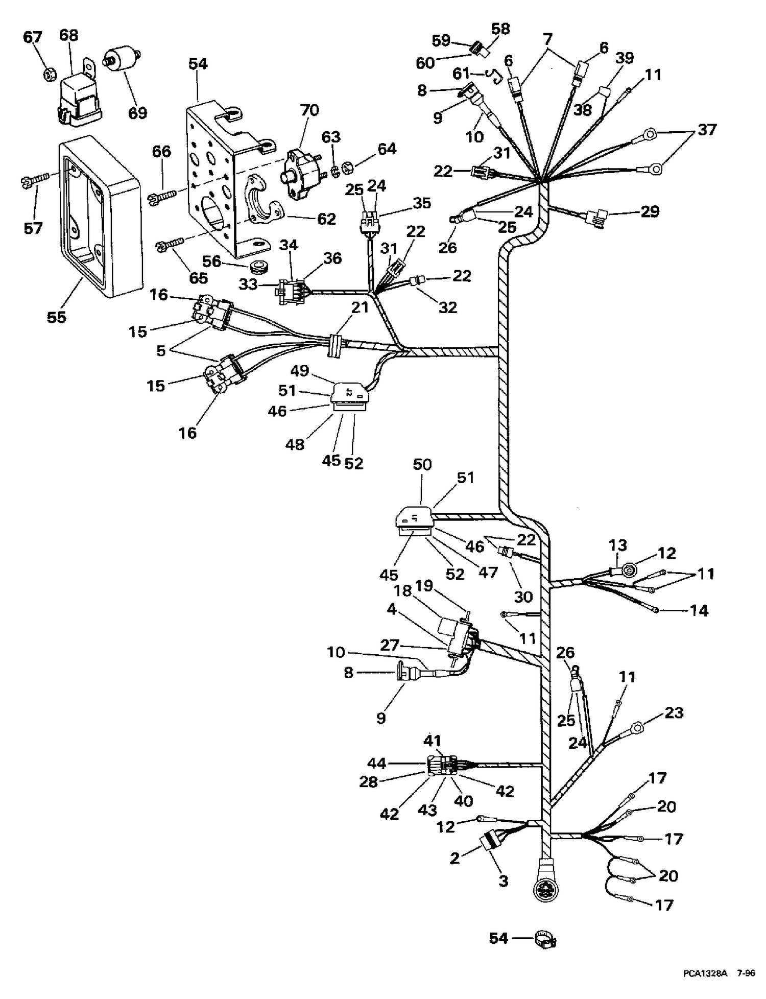 ENGINE WIRE HARNESS & BRACKET - TBI MODELS