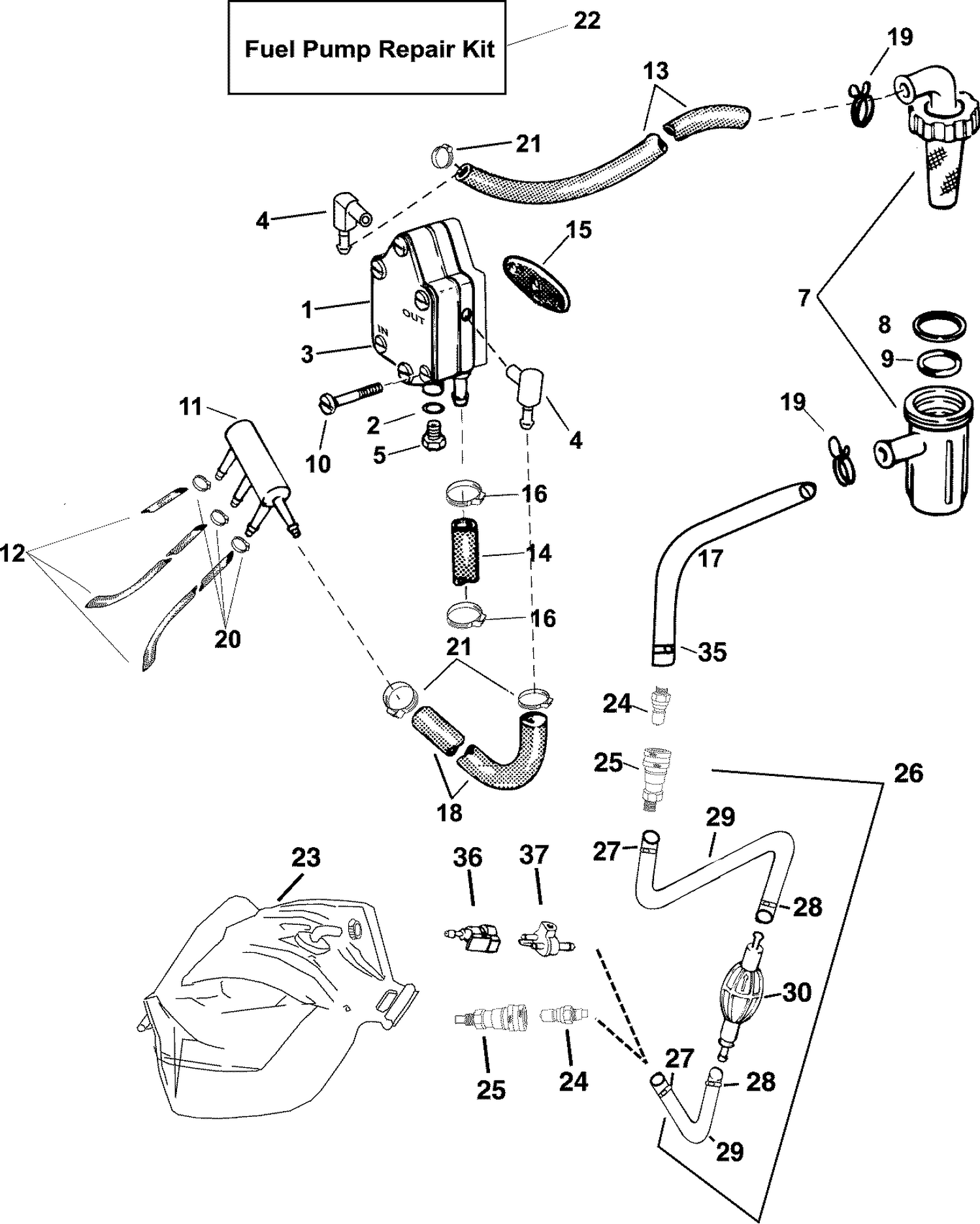 FUEL PUMP,  FILTER,  BLADDER