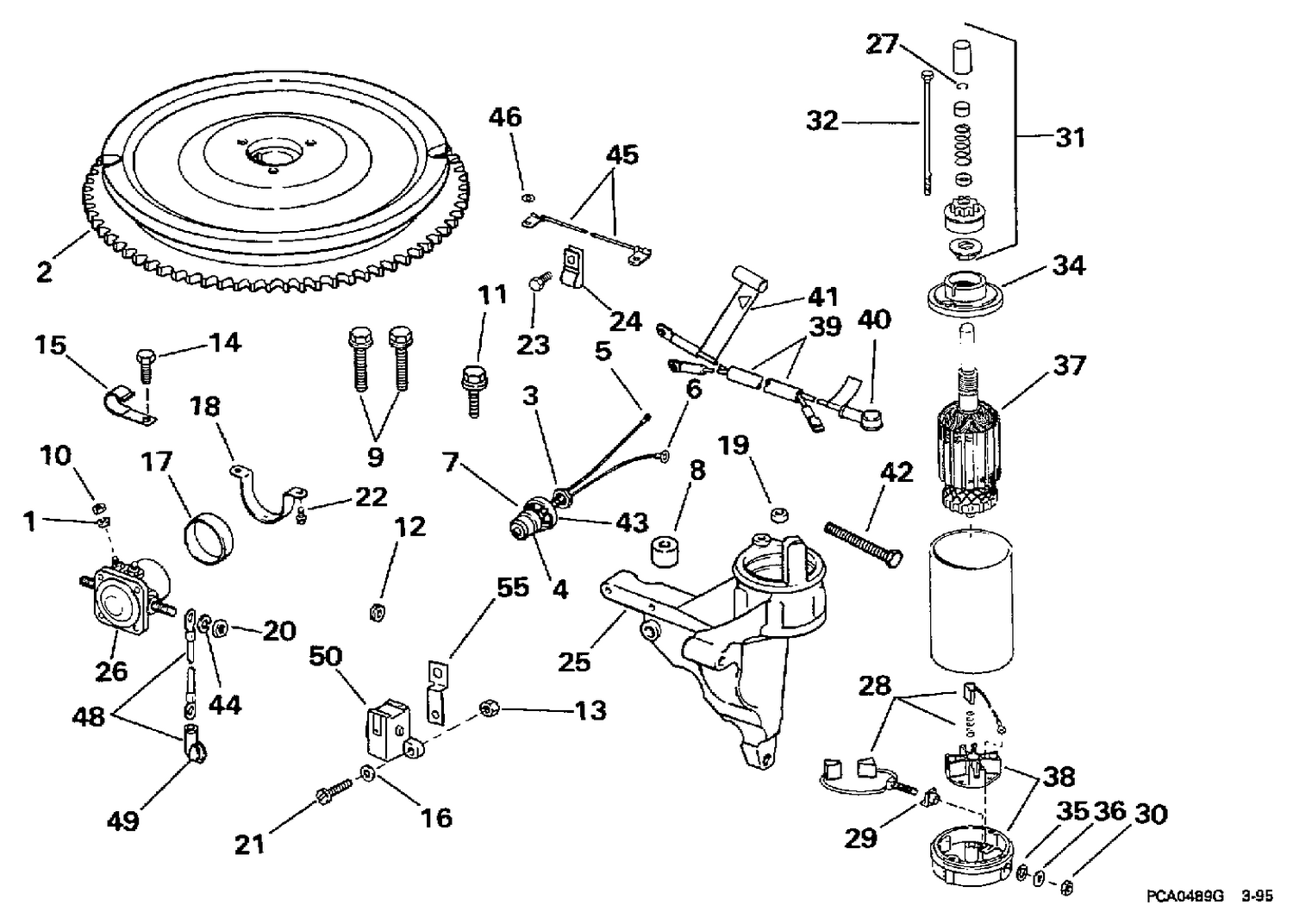 TILLER ELECTRIC STARTING KIT - 20, 25, 30, 35 (2-CYLINDER)