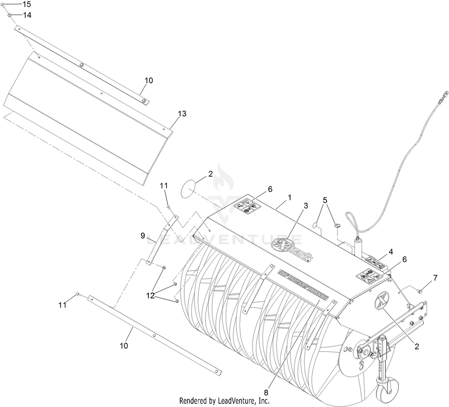 Broom Head and Shield Assembly