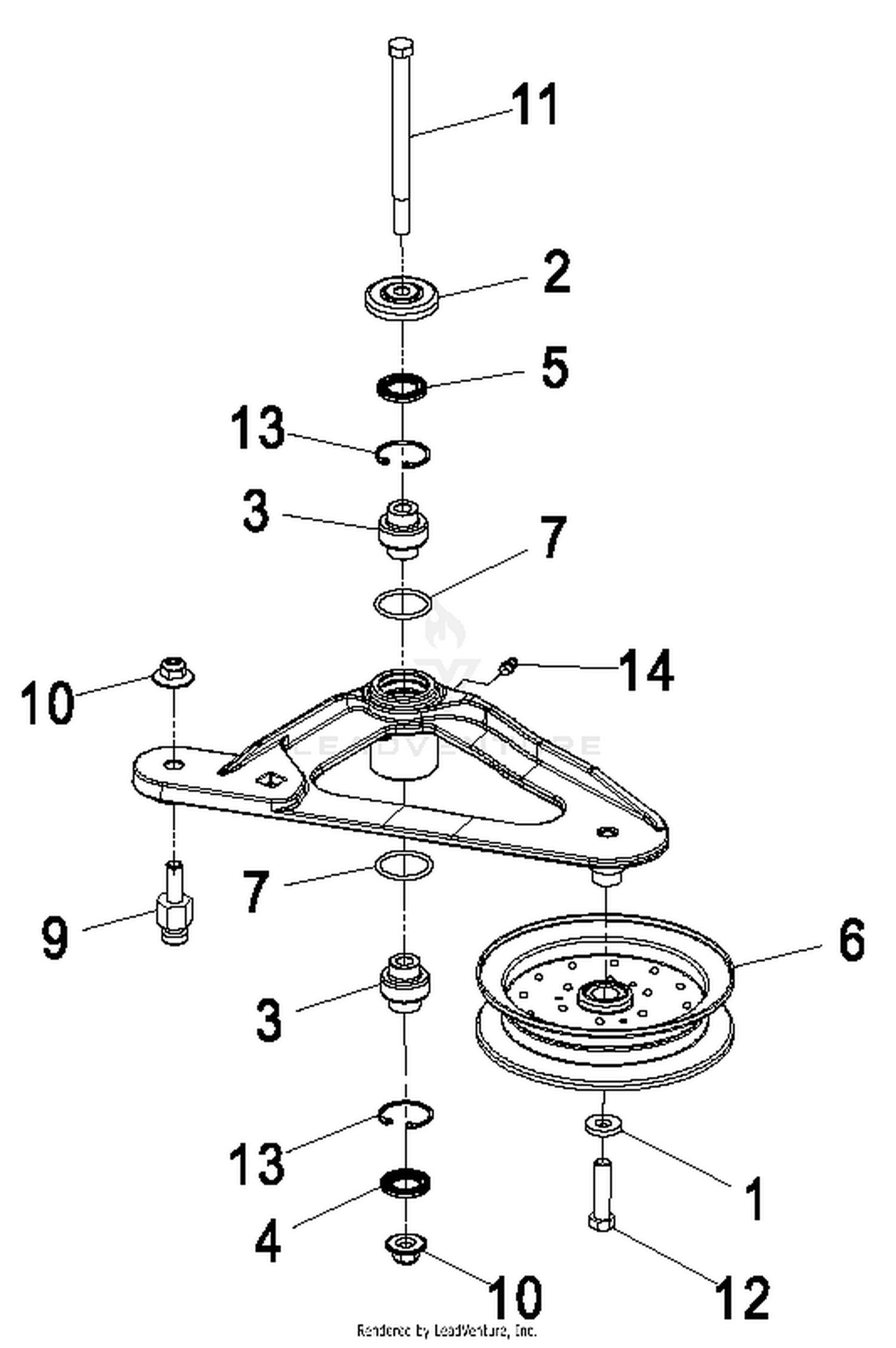 Exmark Lazer Z AS S/N 850,000-919,999 Deck Idler Assembly
