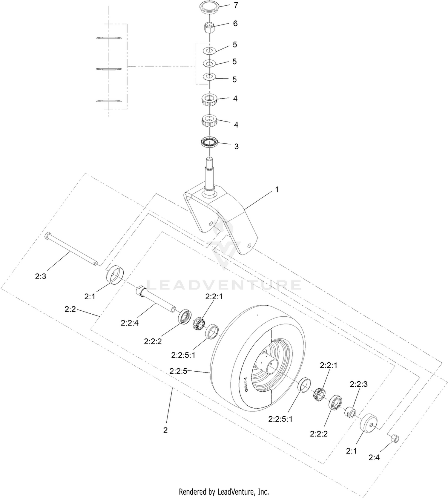 Caster Wheel and Fork Assembly