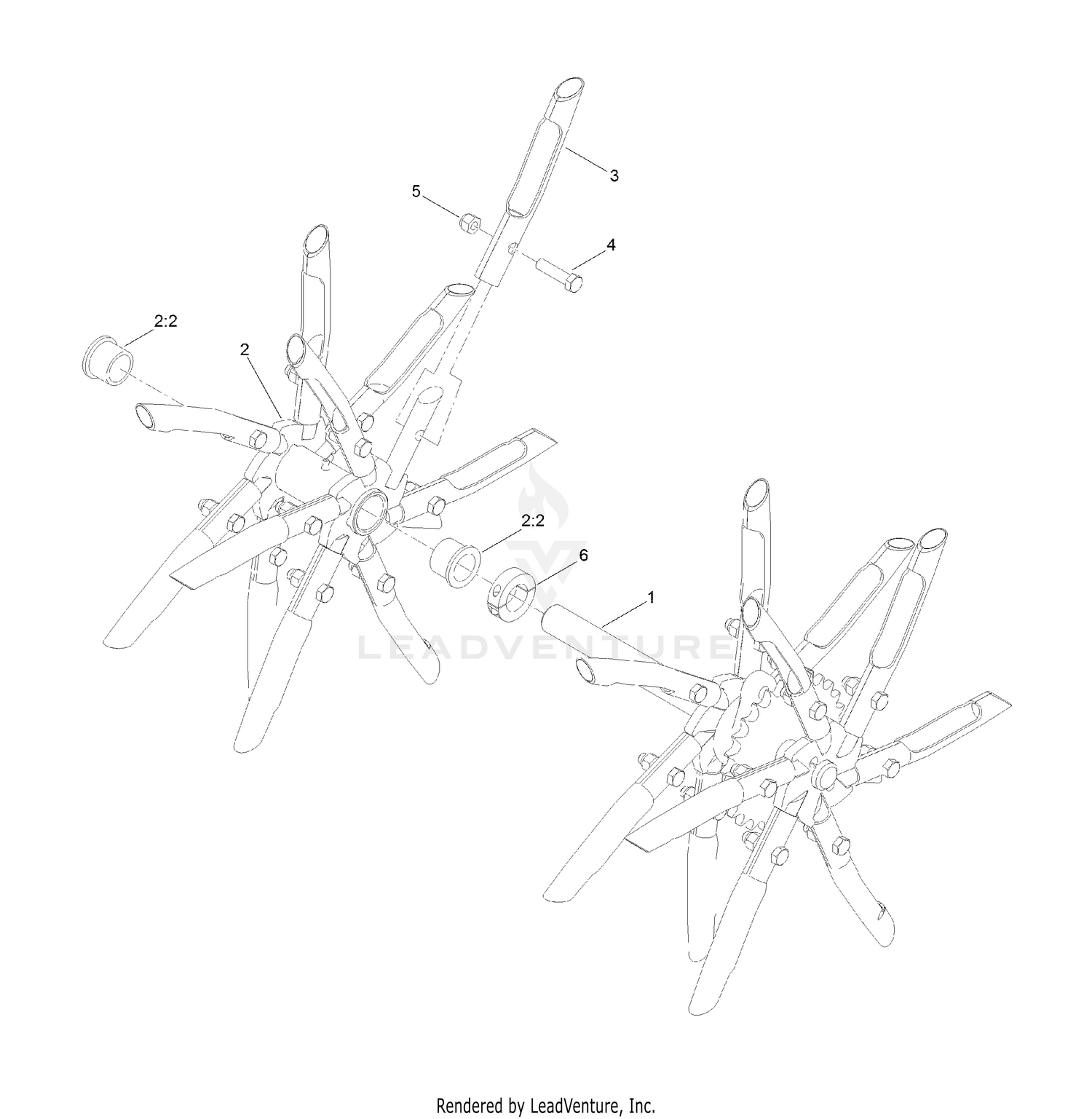 LH Tine Wheel Assembly No. 116-6739