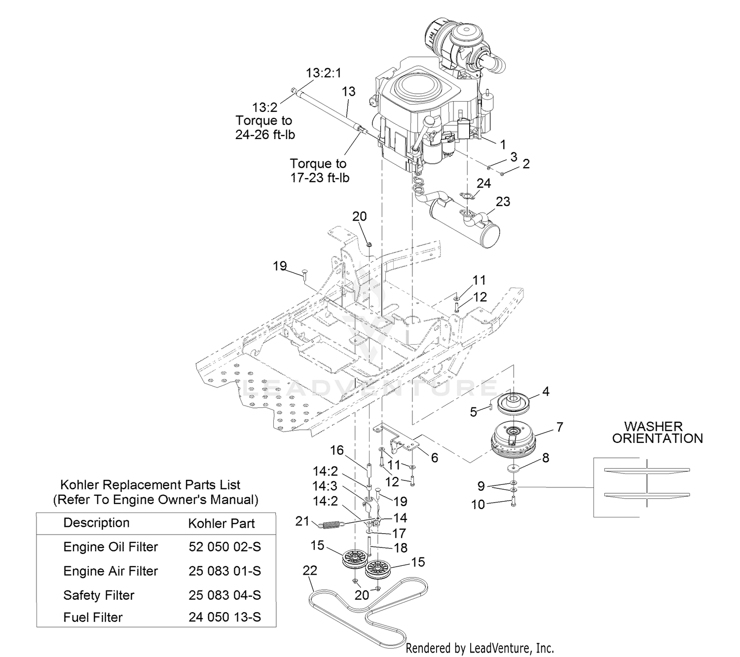 Exmark PNS680KC523 S N 313 000 000 Up Engine Assembly