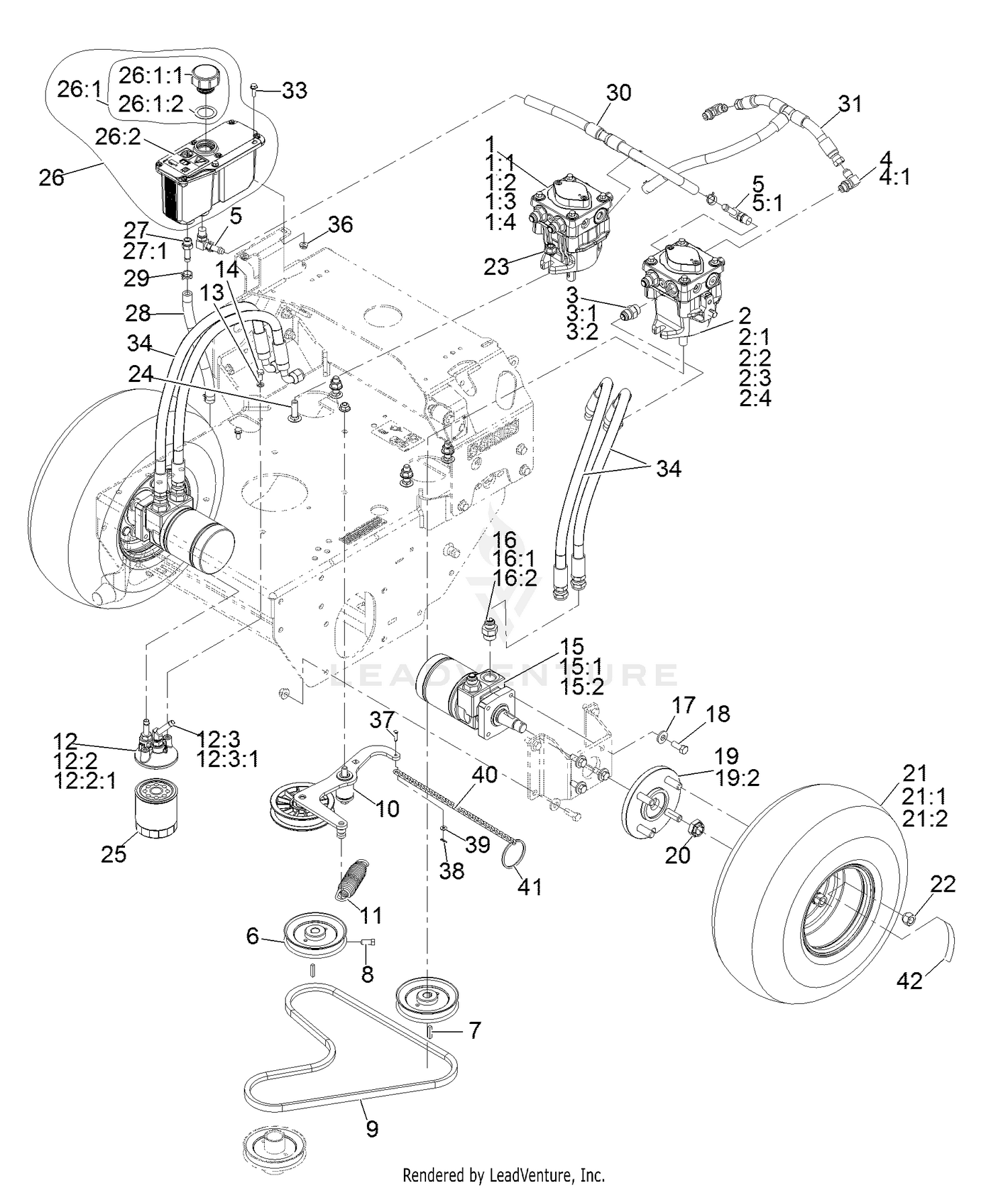 Exmark TTS481GKA48300 S/N 315,000,000 & Up Ground Drive Assembly