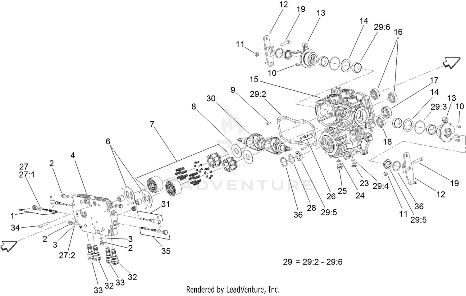 Transmission Assembly (cont.) Center Section Assembly