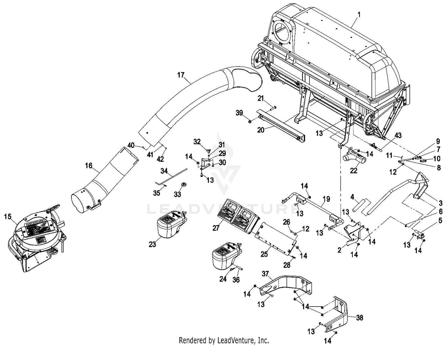 Exmark Ultra Vac QDS Next Lazer Z S/N 850,000 & Up LZUVQD11 S/N