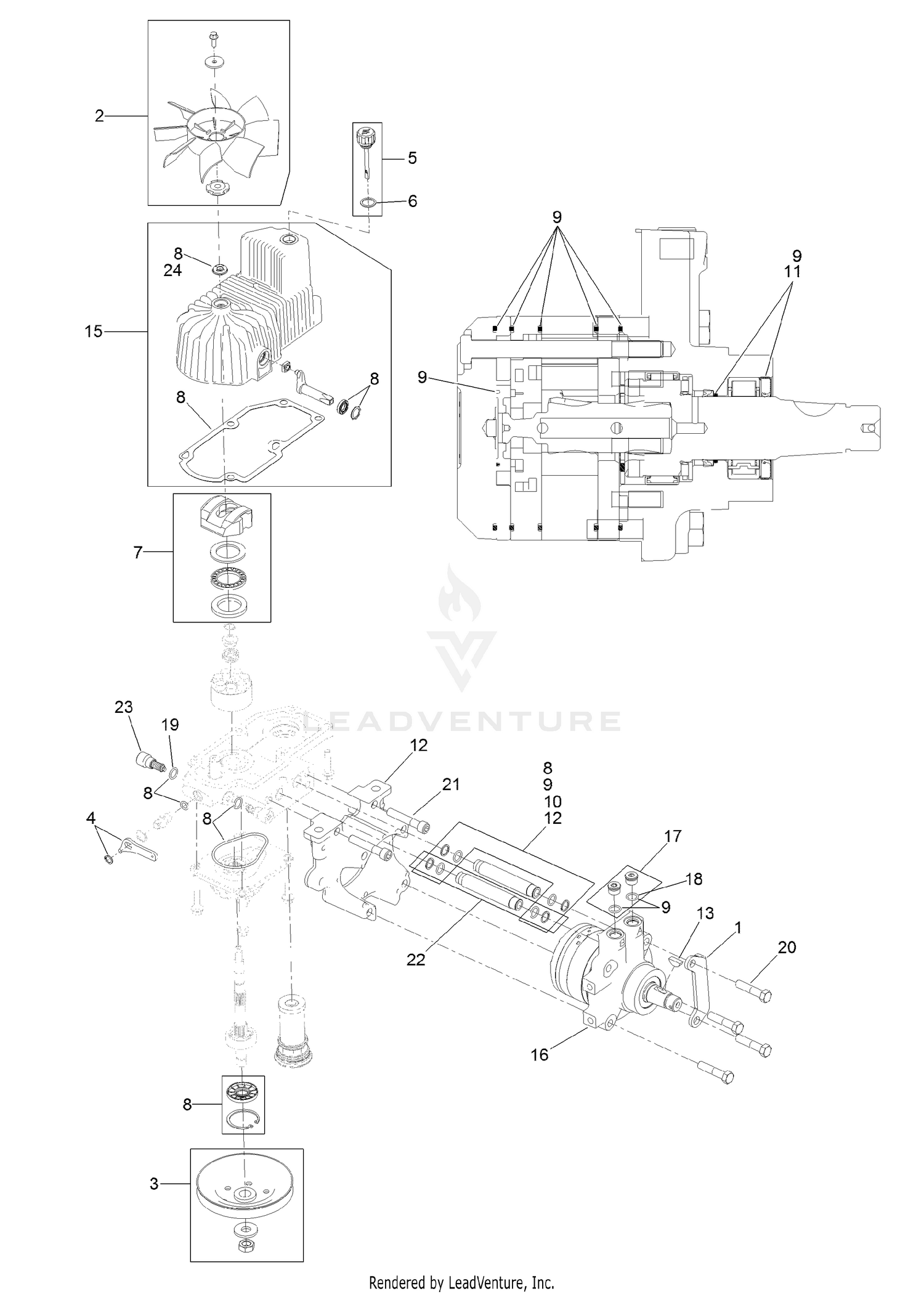 Exmark LZX801CKA606C1 S/N 400,000,000 and Up RH Hydro