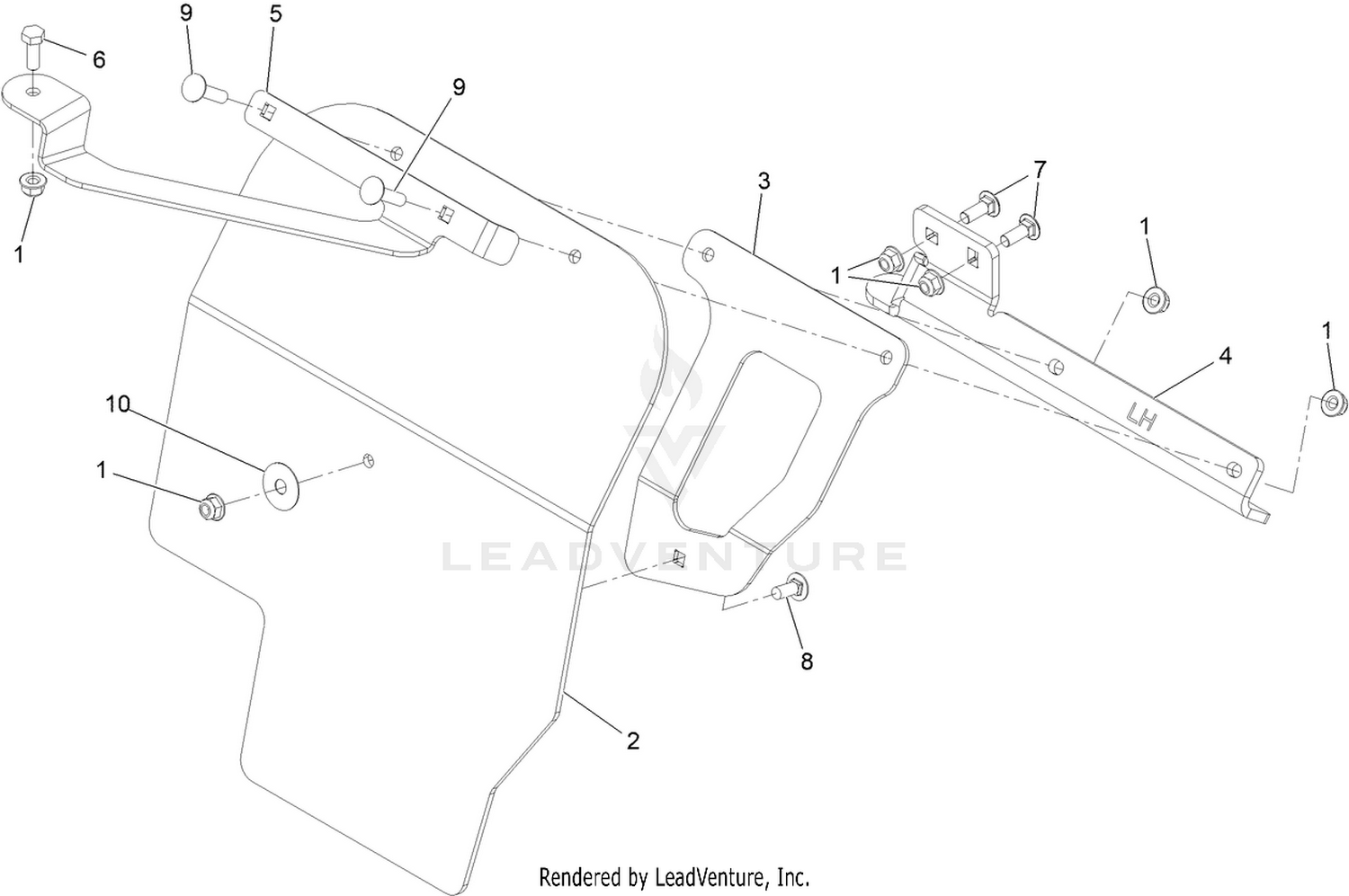 LH Mud Flap Assembly