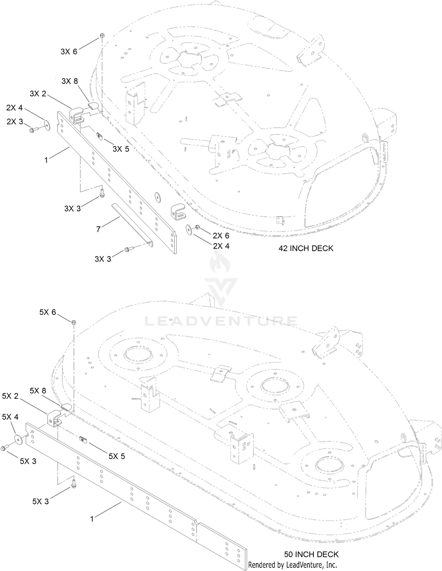 42 and 50 Inch Striping Kit Assembly