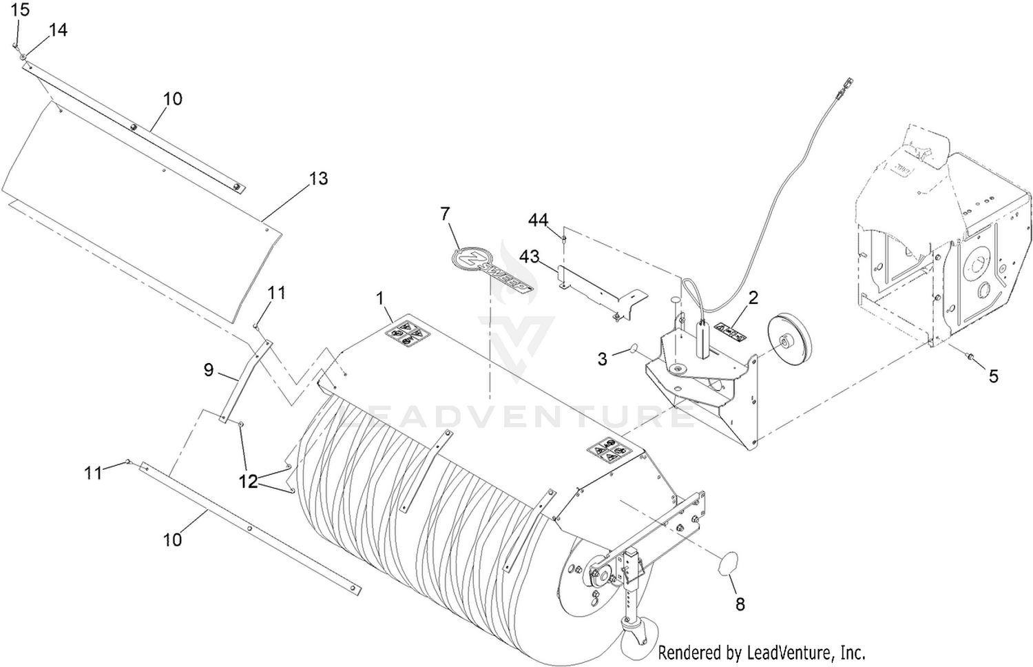 Broom Head and Shield Assembly