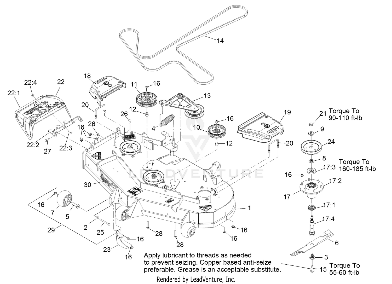 オーダーページ Exmark LZX740EKC526 S/N 314,000,000 & Up Deck Assembly