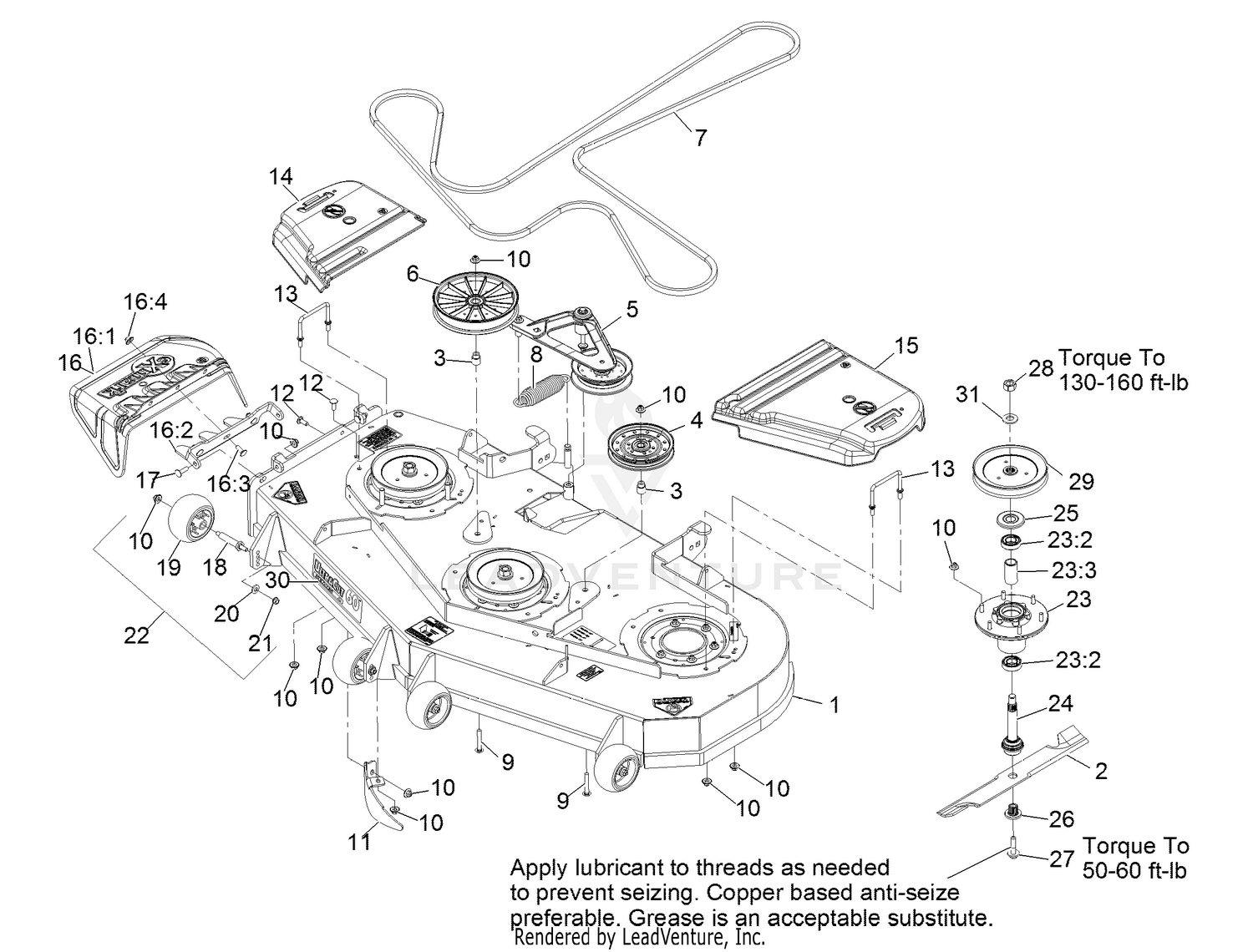 Exmark LZS801KA604 S/N 313,000,000 & Up Deck Assembly